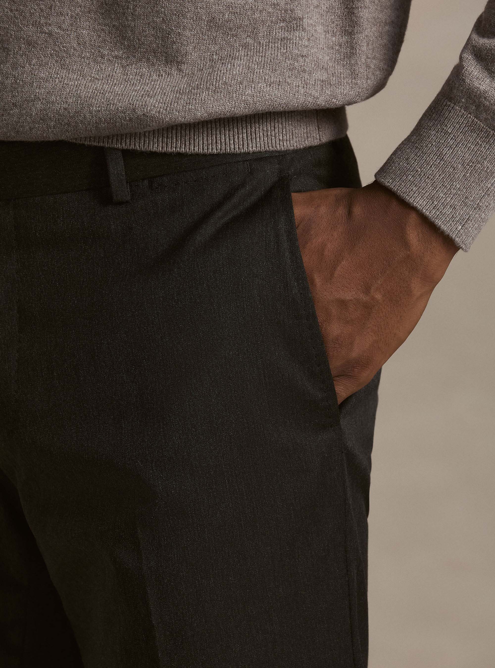 Slim fit classic suit trousers, ASPHALT GREY