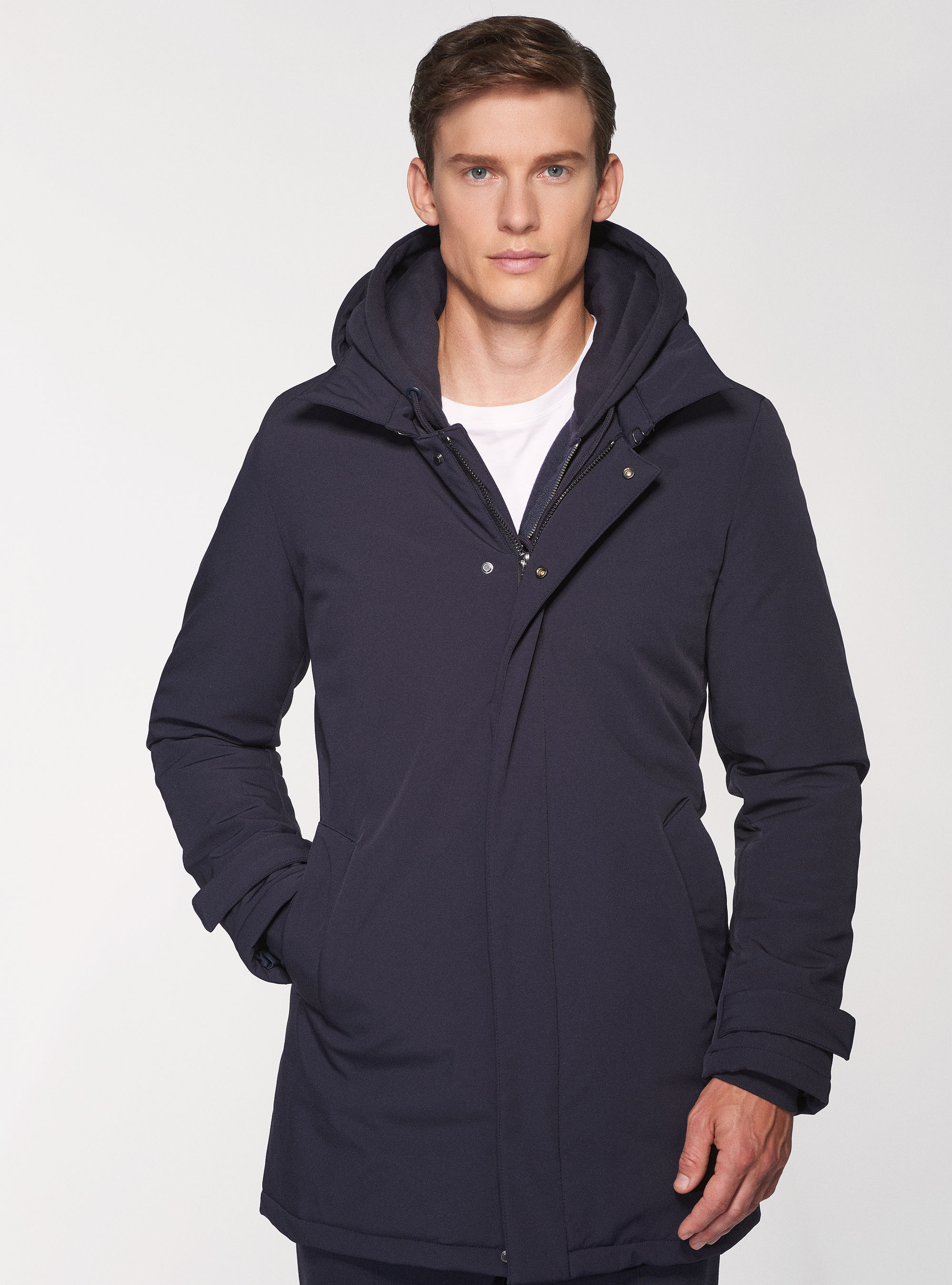 Giubbino tecnico con cappuccio, BLU NAVY