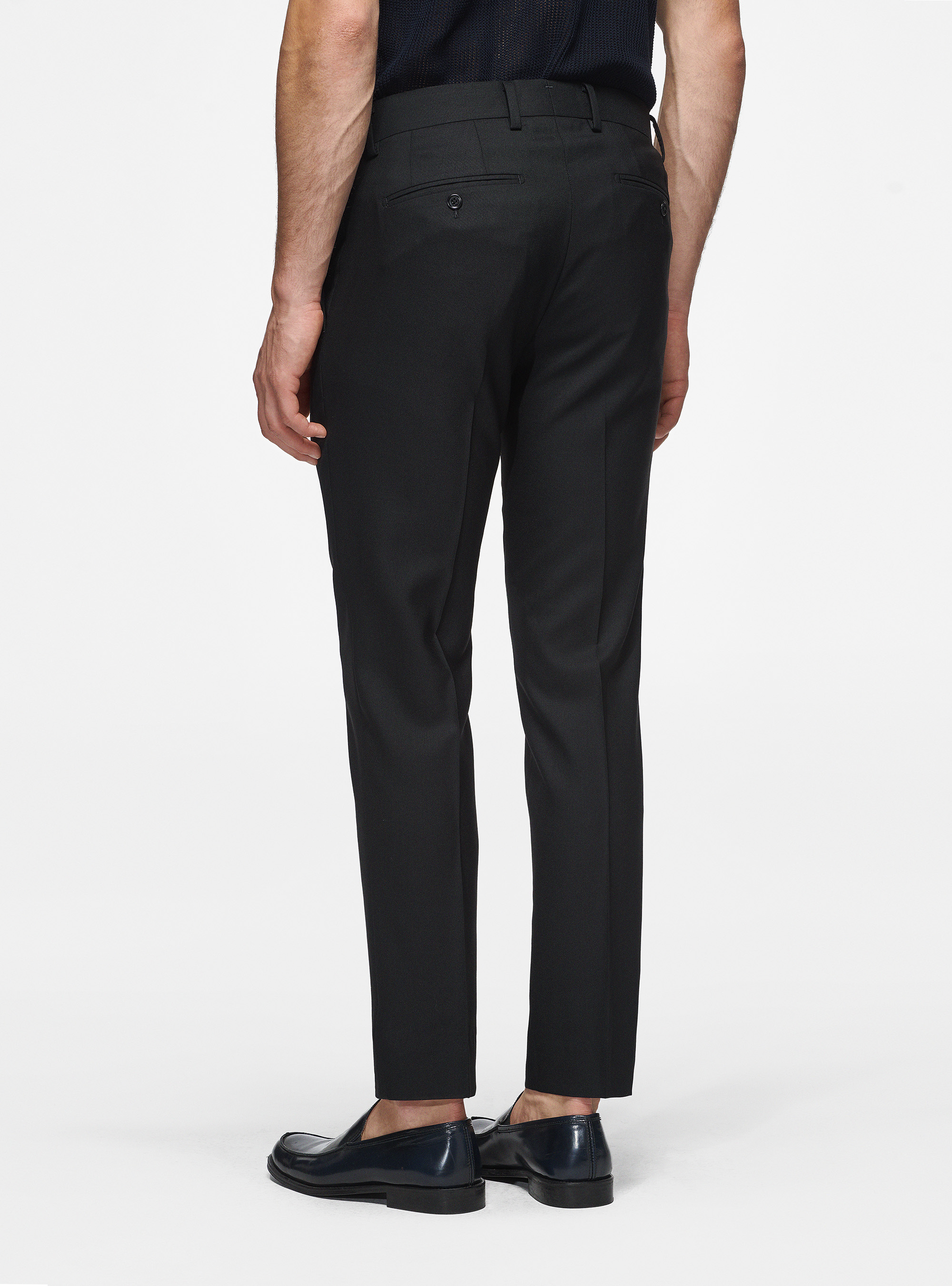 Pantaloni in pura lana Vitale Barberis Canonico, NERO