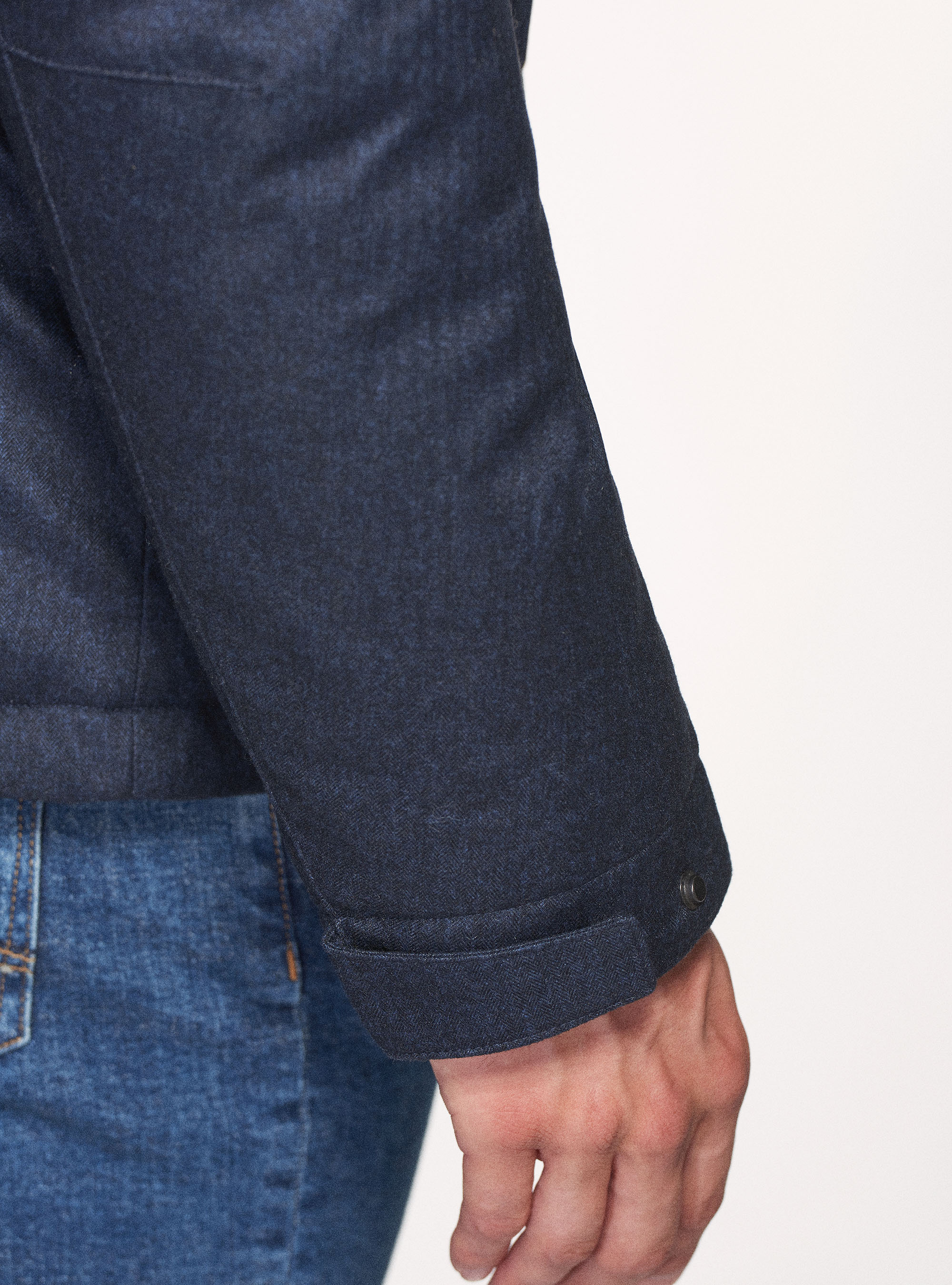 Field jacket in tessuto tecnico con pettorina, BLU NAVY