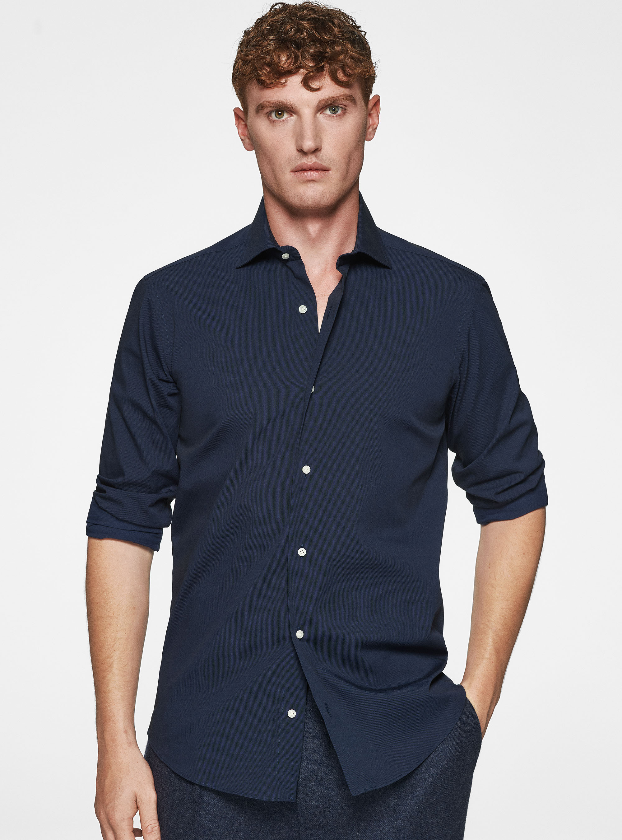 Camicia in piquet stretch