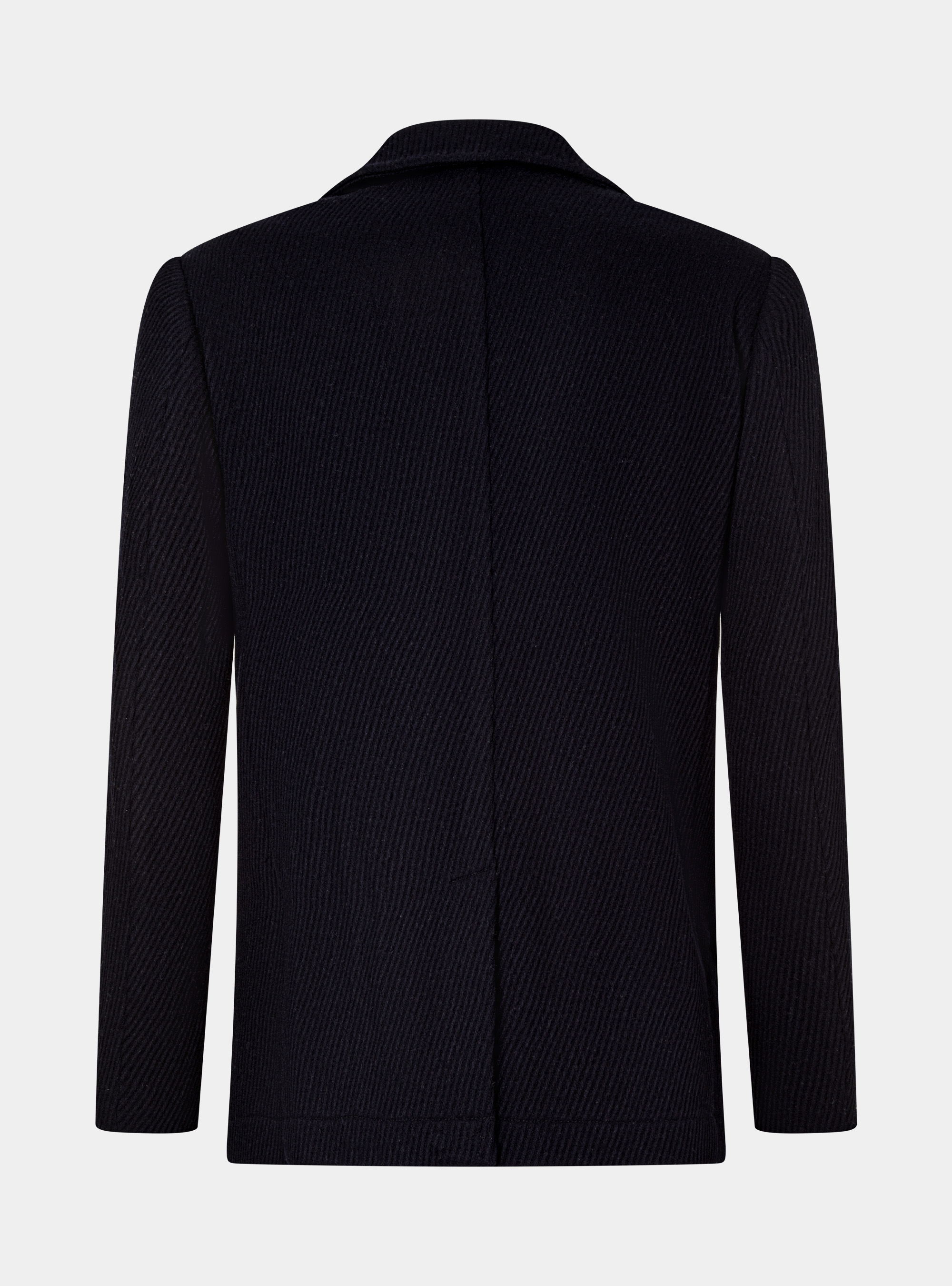 Peacoat in lana diagonale, BLU NAVY