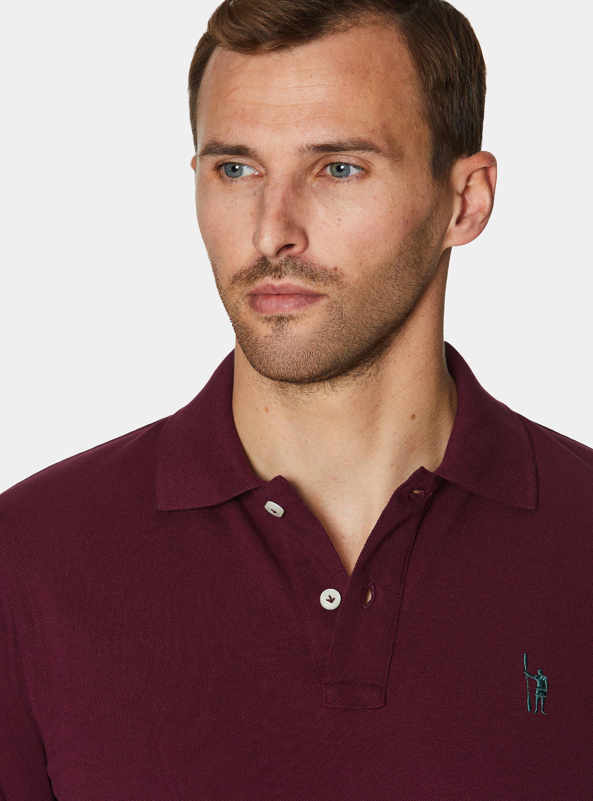 Classic piqu&eacute; polo shirt, BORDEAUX