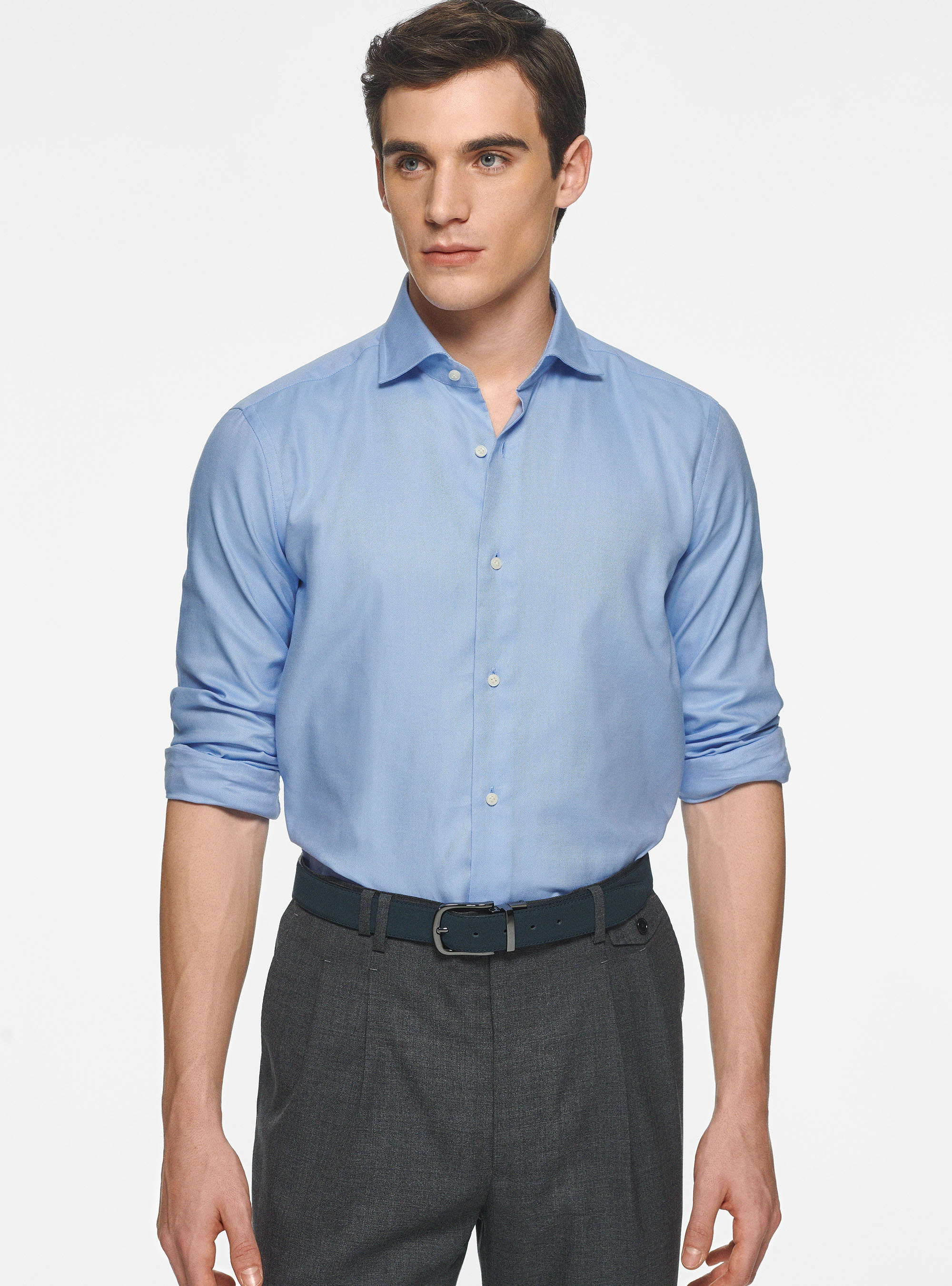 Camicia in cotone oxford, AZZURRO