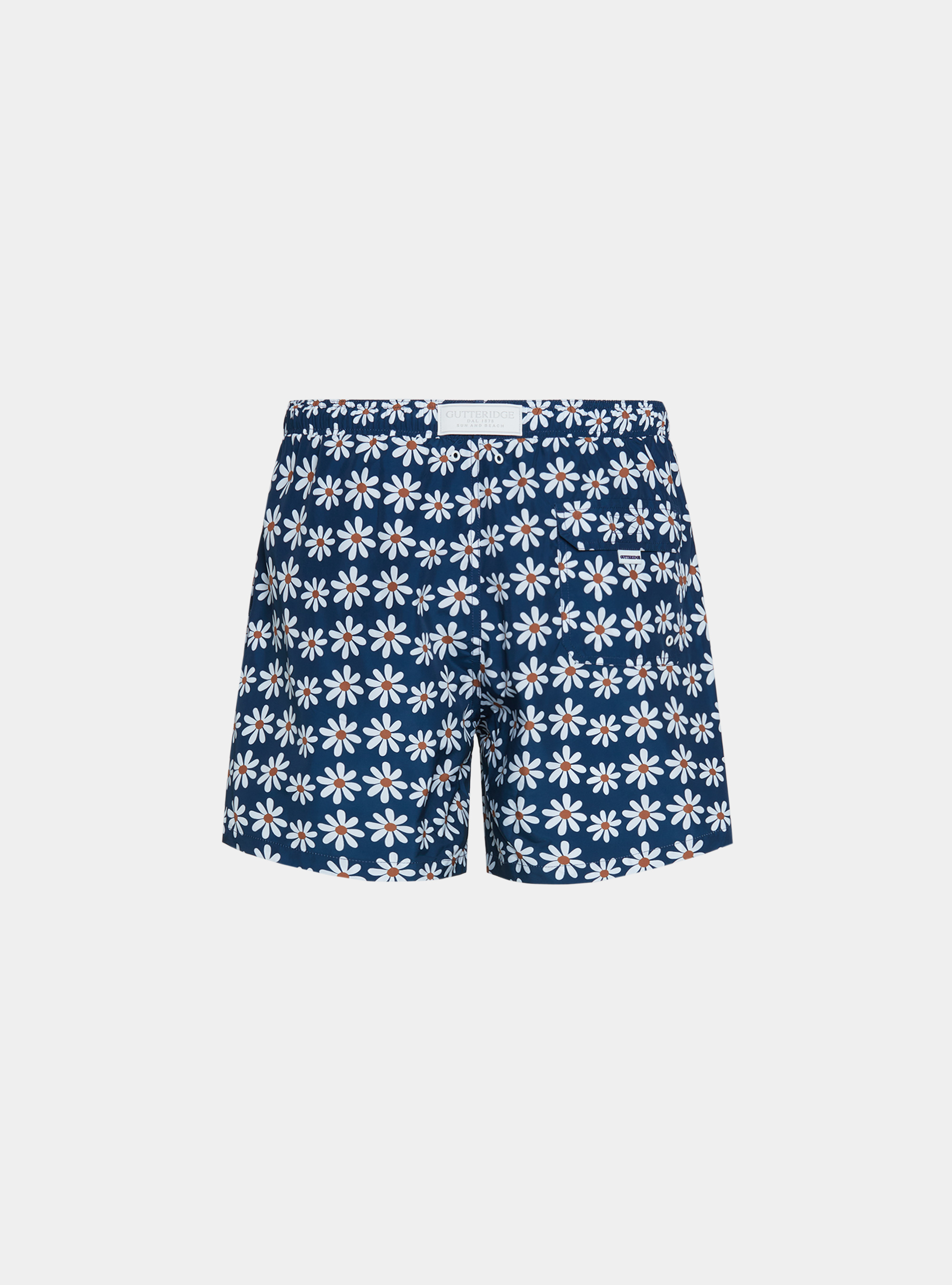 Maillot de bain imprim&eacute; marguerite, BLEU MARINE