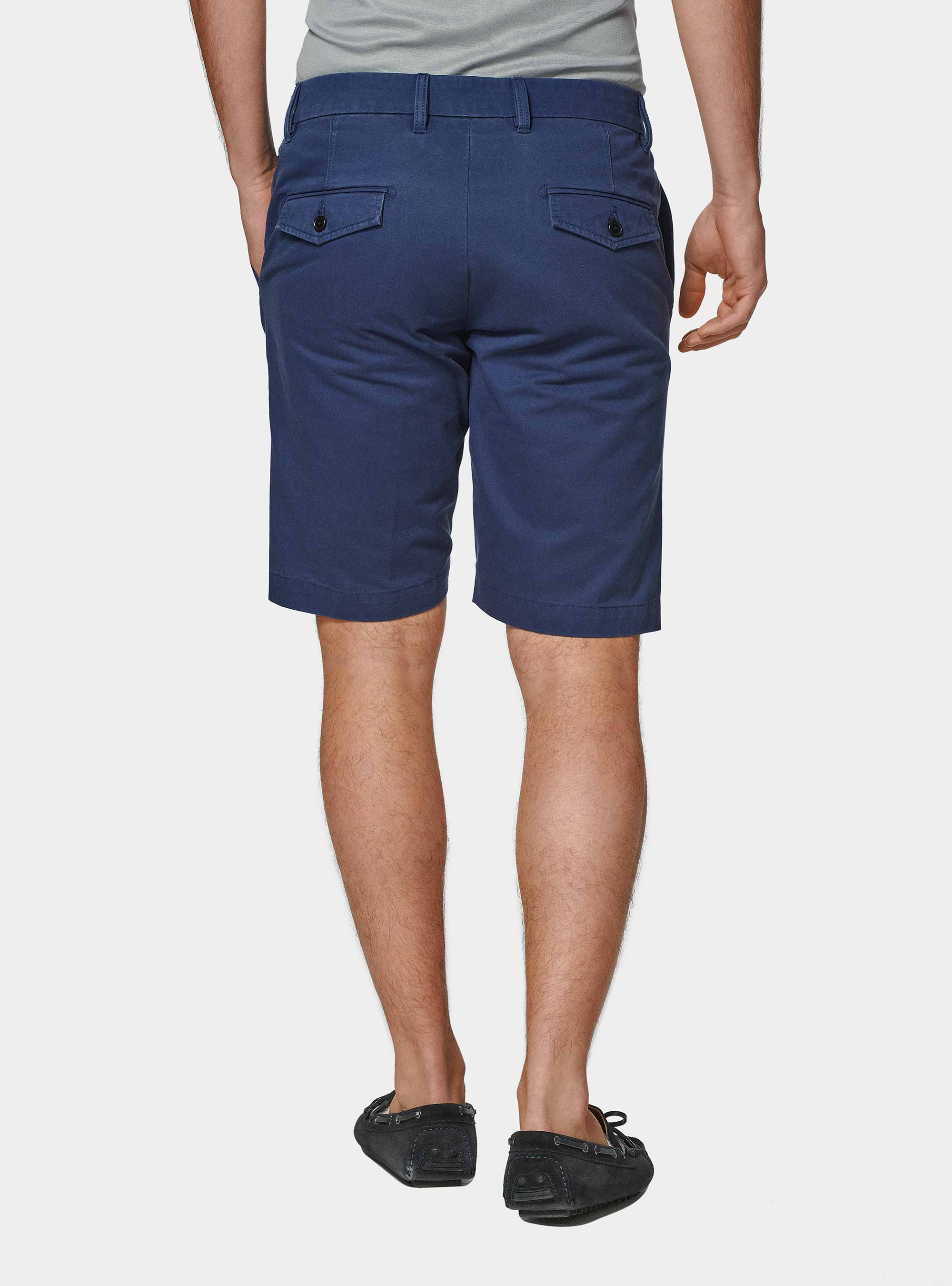 Cotton twill bermuda shorts, BLUE