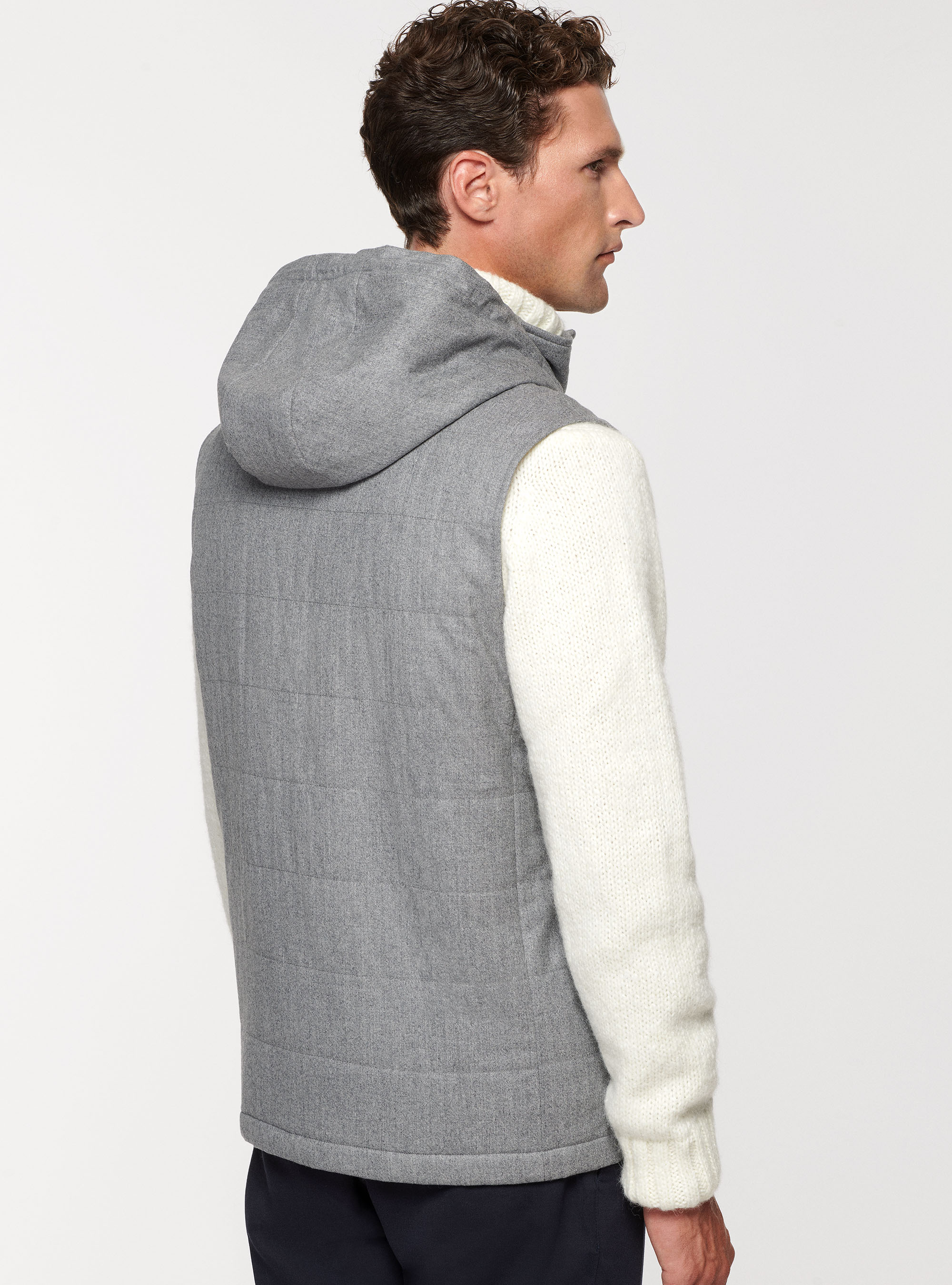 Flannel sleeveless, LIGHT GREY MELANGE