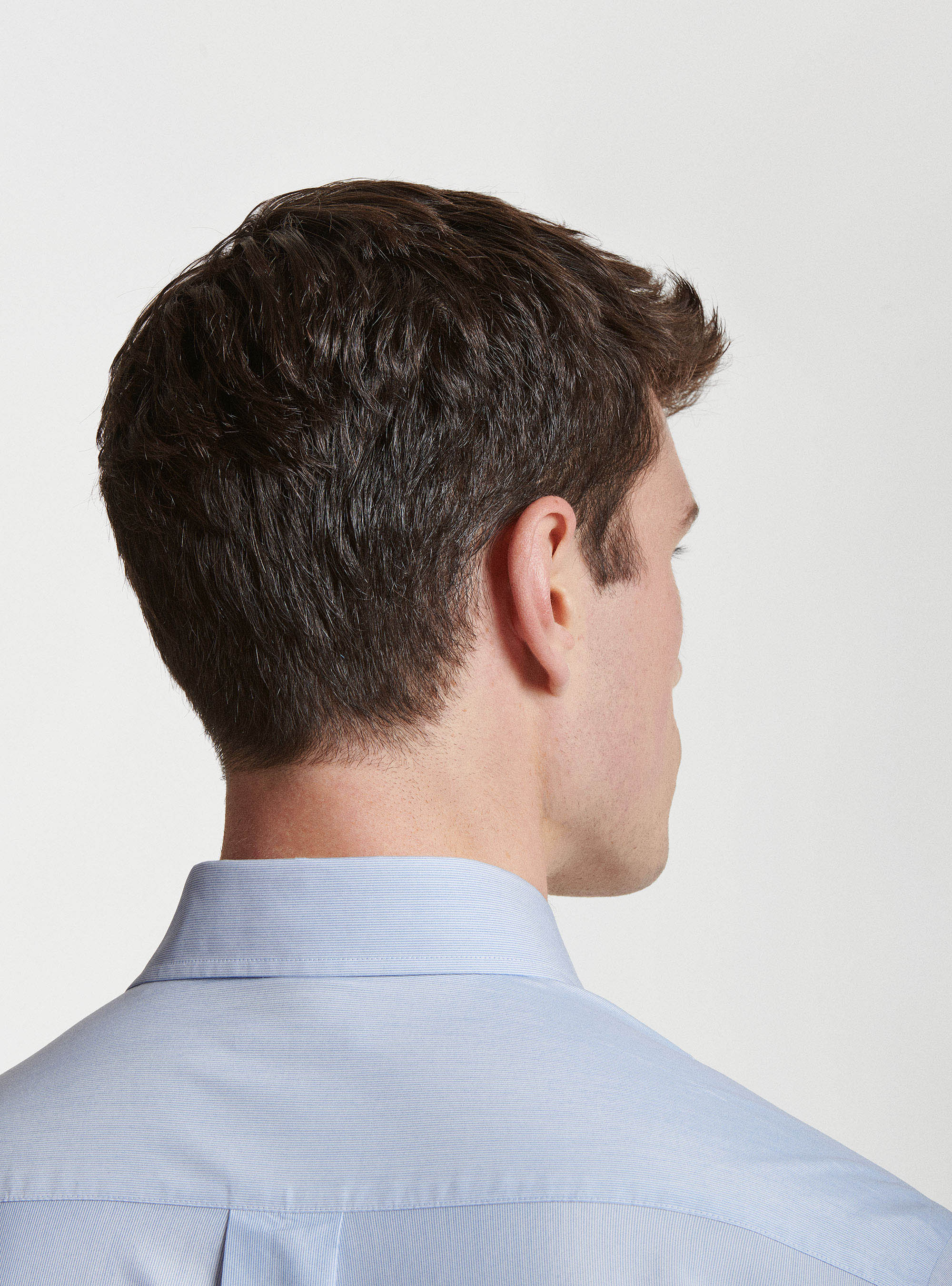 Camicia collo button down in misto cotone Ecomade, AZZURRO