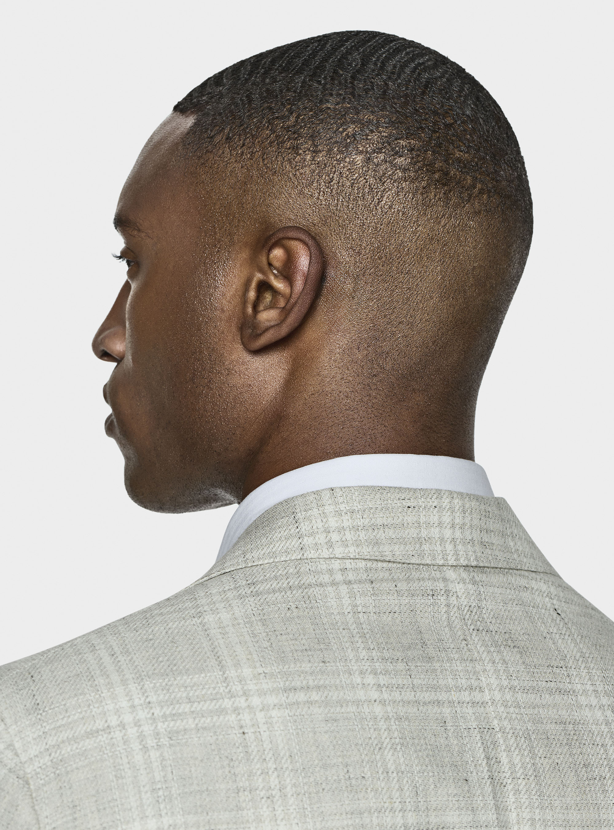 Giacca fantasia in lino e cotone, GRIGIO MELANGE 0151C