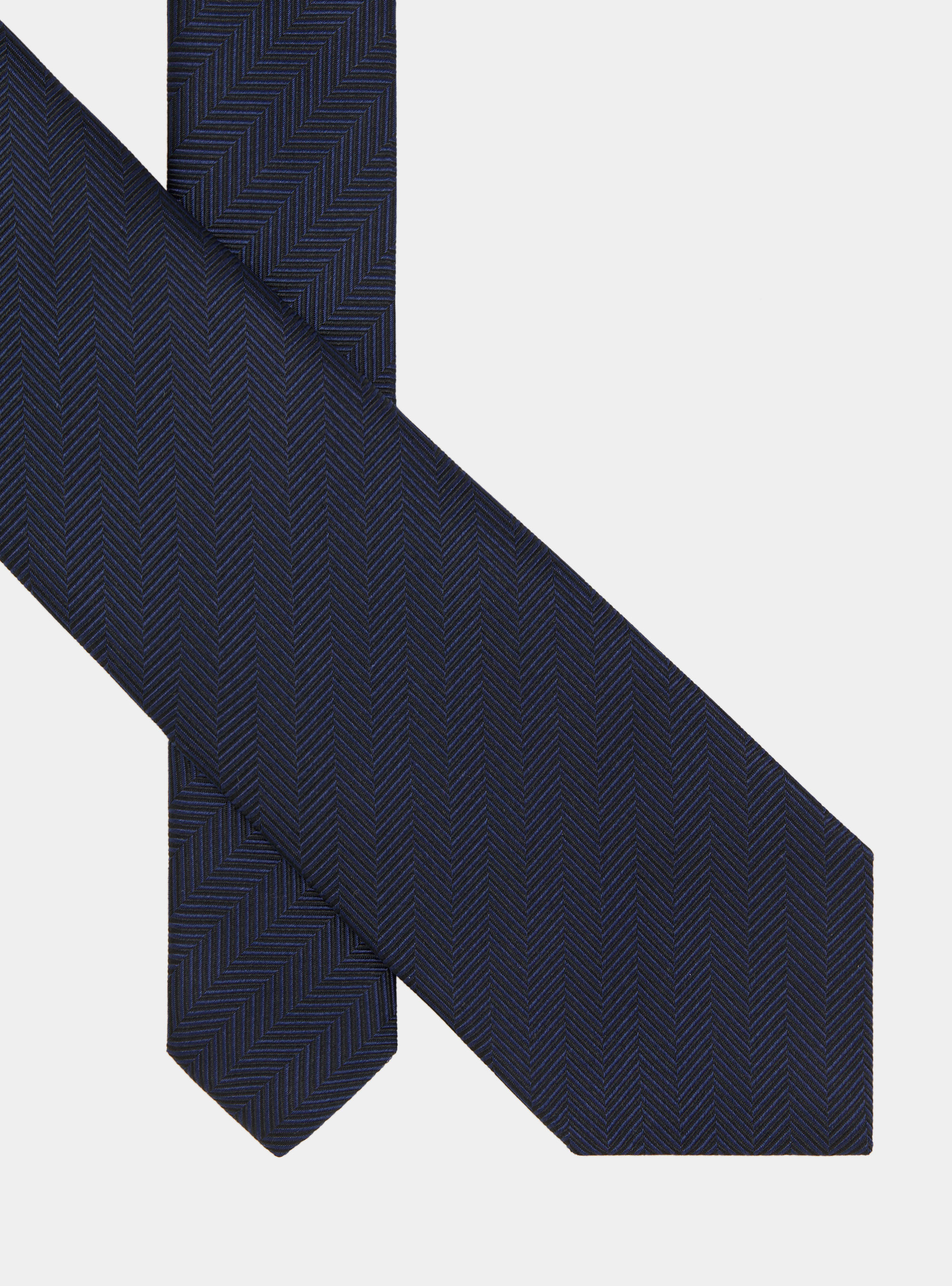 Herringbone silk tie, BLUE