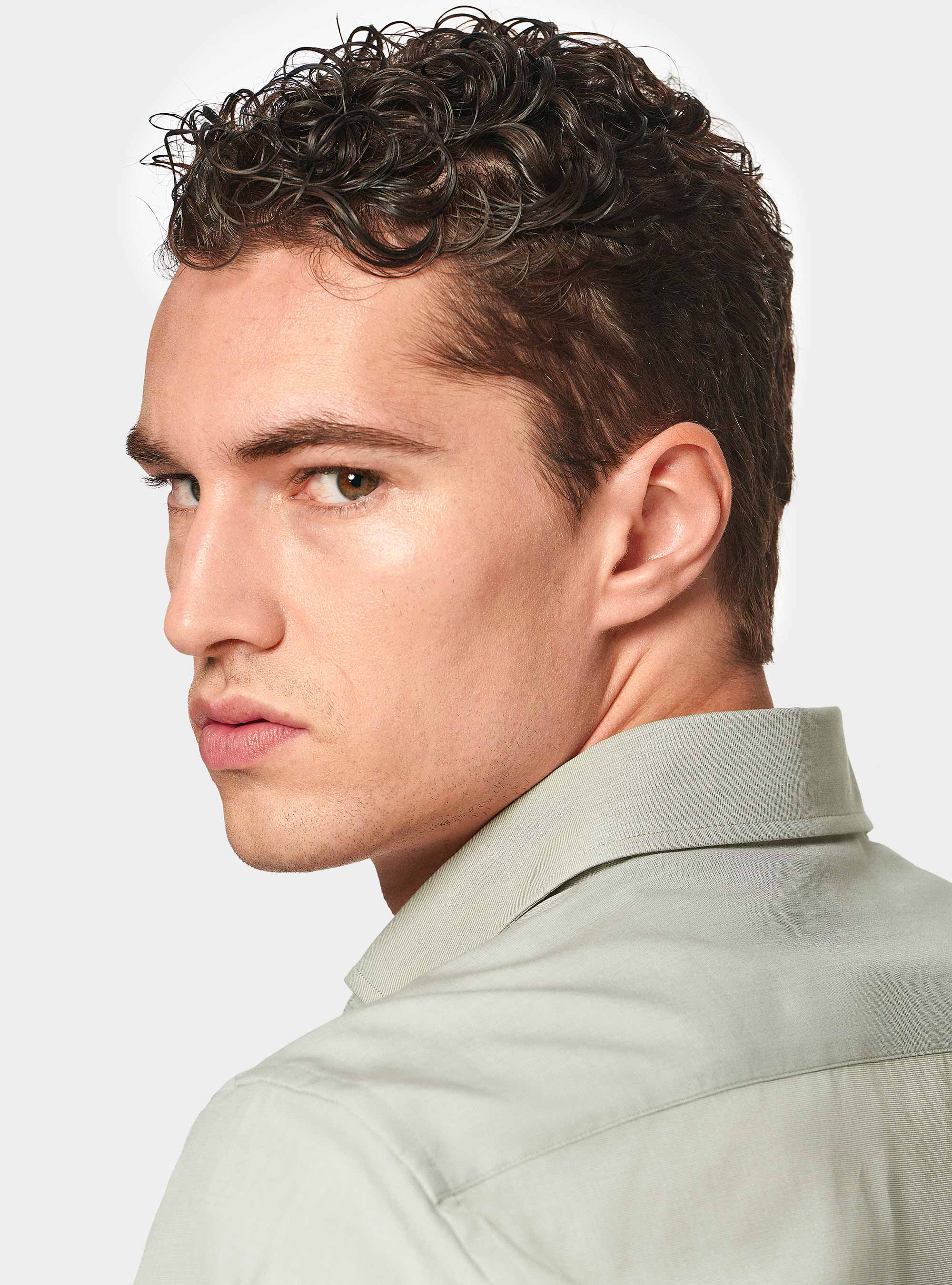 Camicia in fil a fil di cotone, SALVIA 0602C