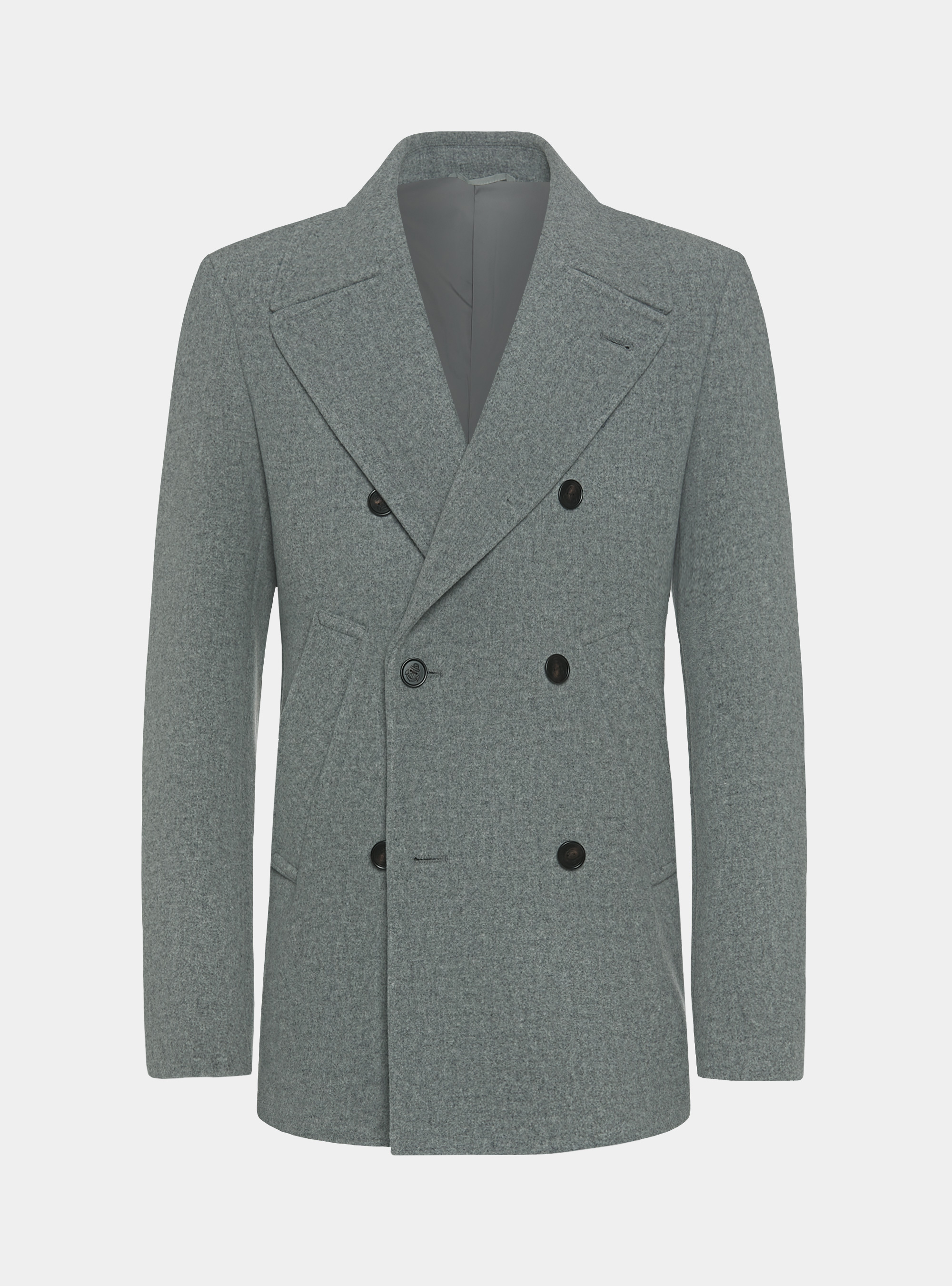 Chaquetón en mezcla de lana, GRIS MARENGO