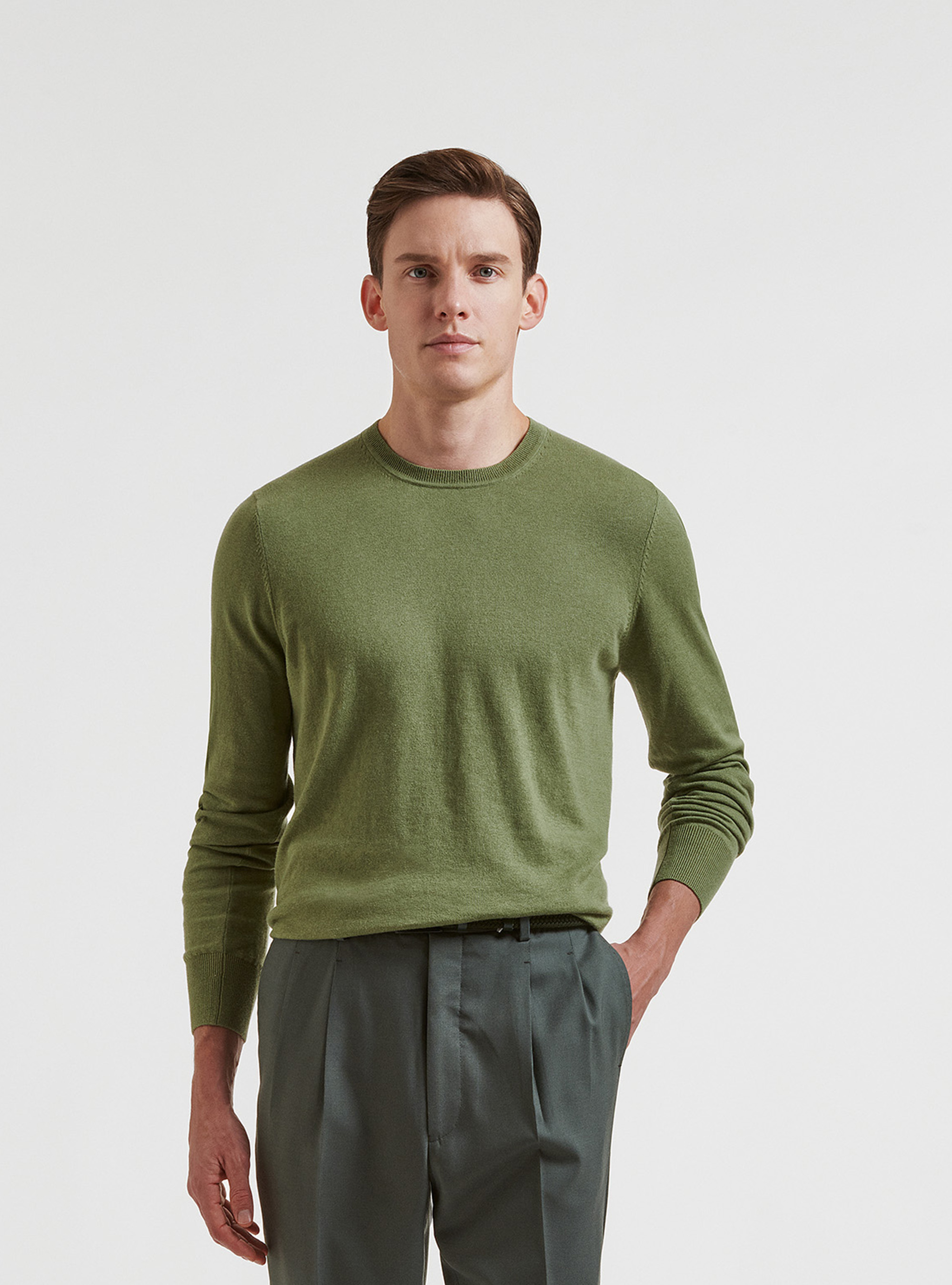 Crew-neck sweater in cotton silk and cashmere | GutteridgeEU |  catalog-gutteridge-storefront Uomo