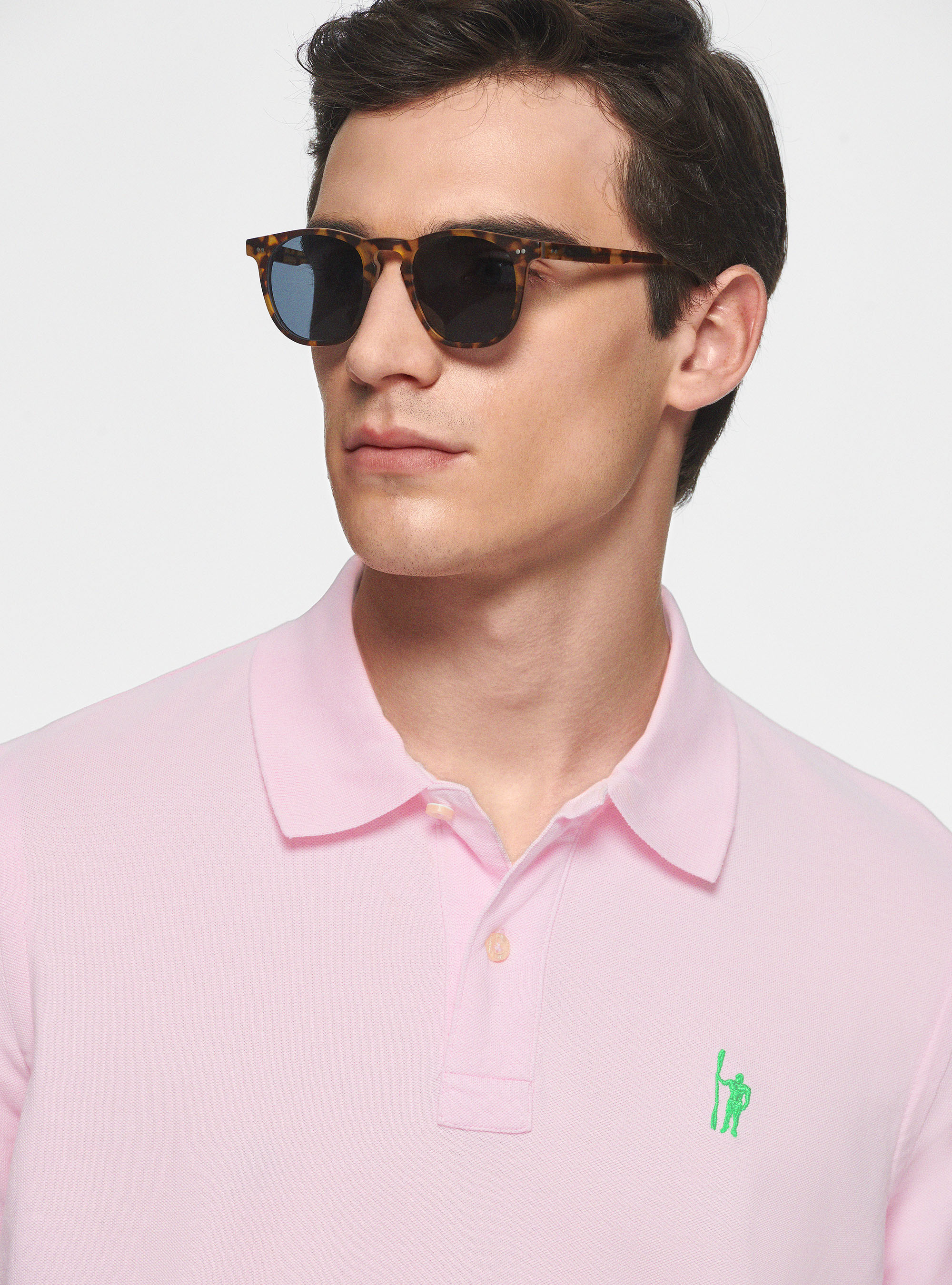 Polo in piquet con ricamo, ROSA