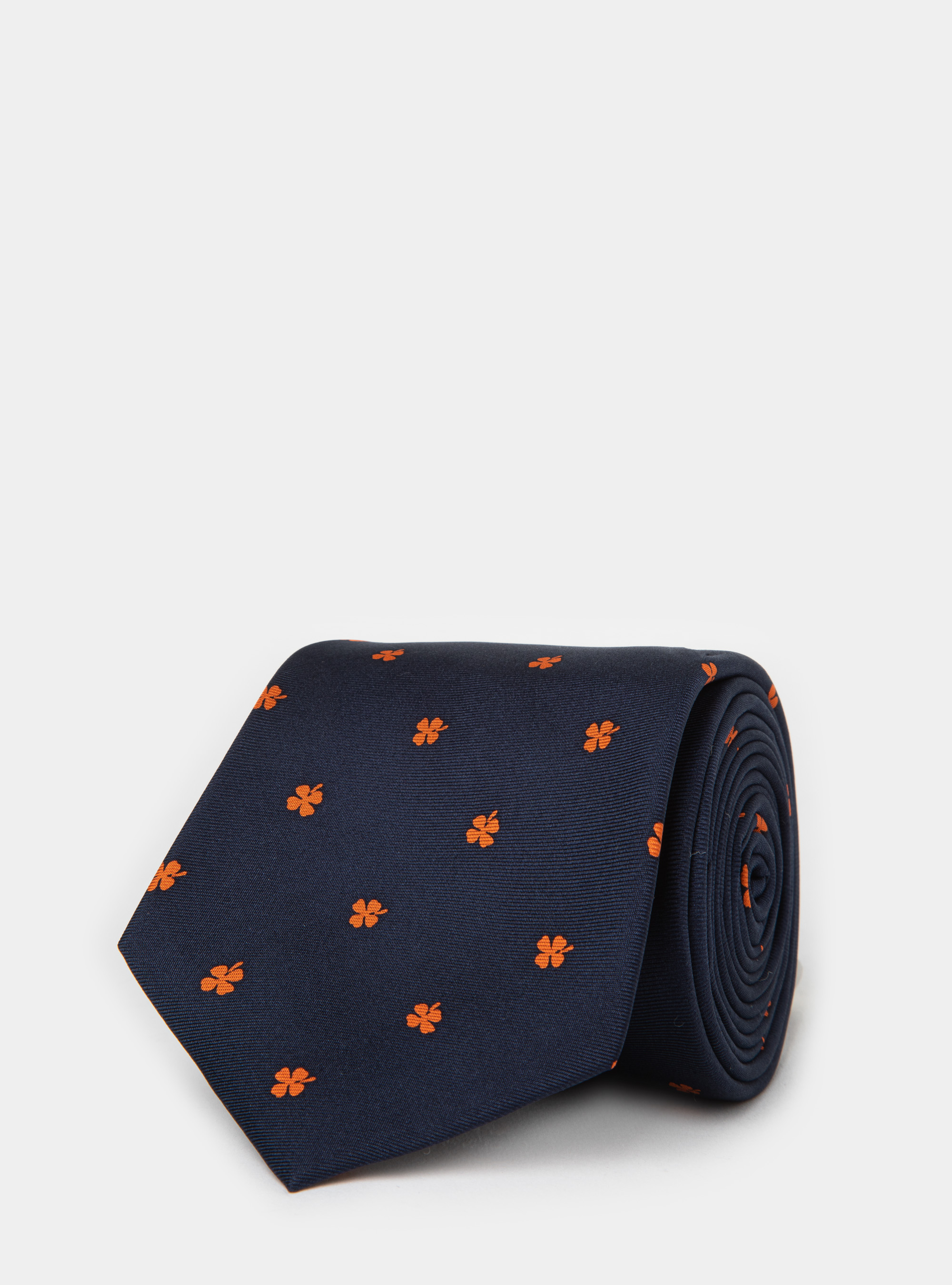 Cravatta in seta stampa quadrifoglio, ARANCIONE