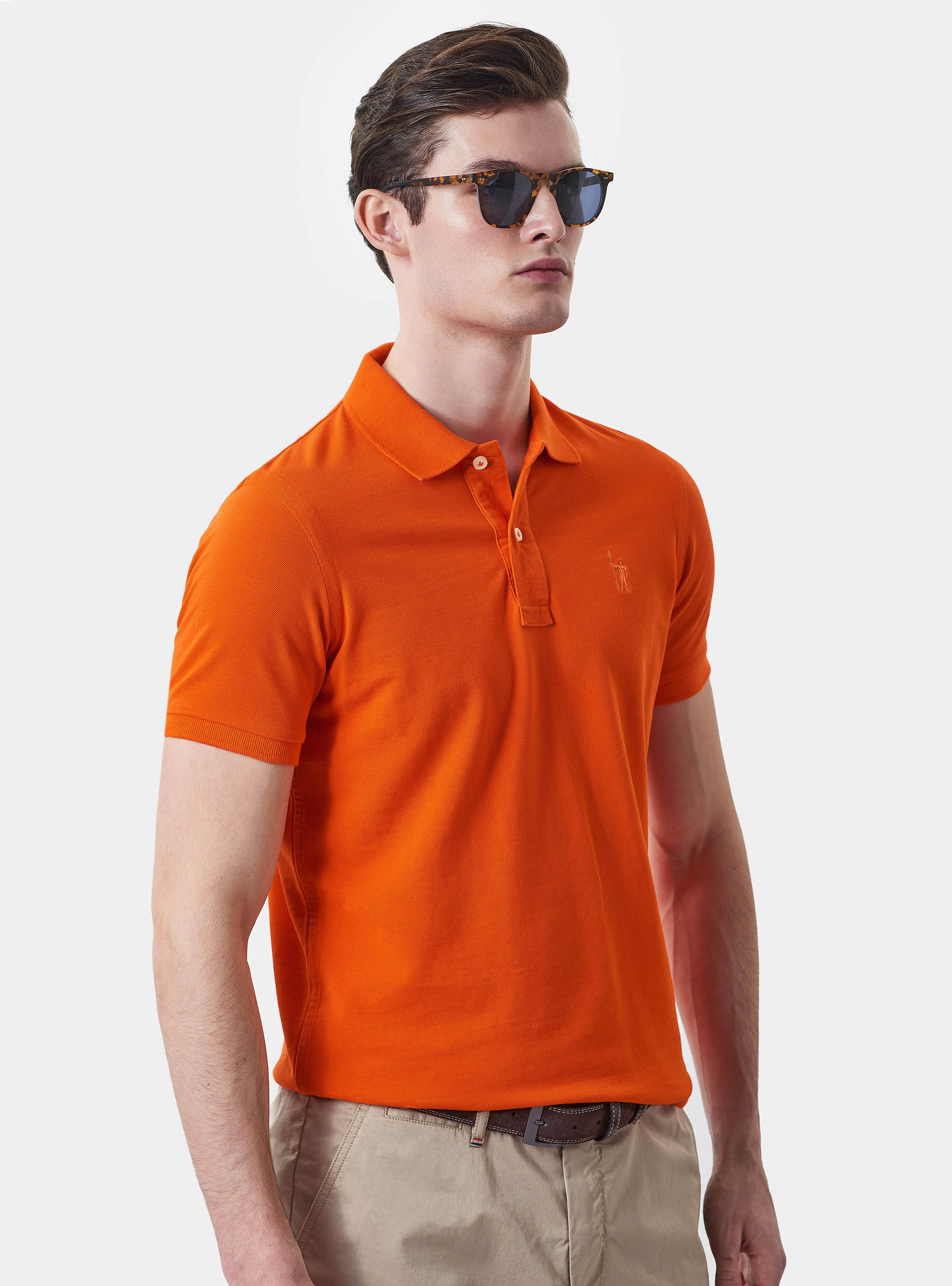 Polo cl&aacute;sico de piqu&eacute;, NARANJA FUEGO