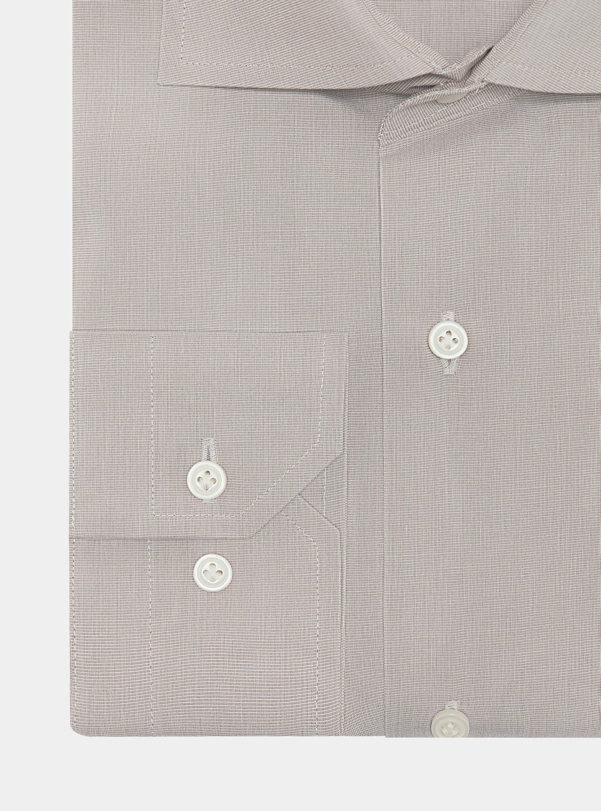 Cotton fil a fil shirt, SAND