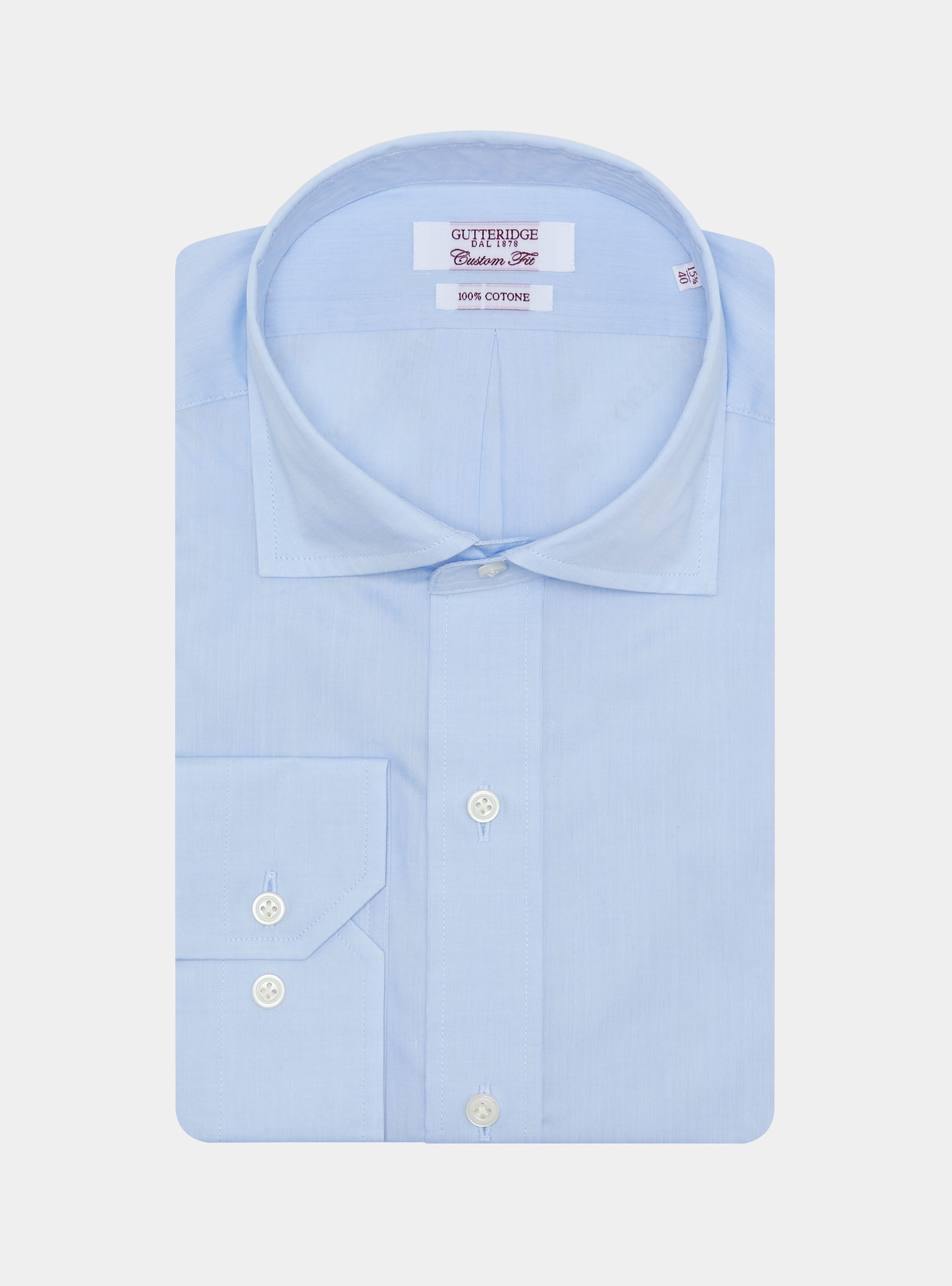 Camicia confortevole in puro cotone, AZZURRO