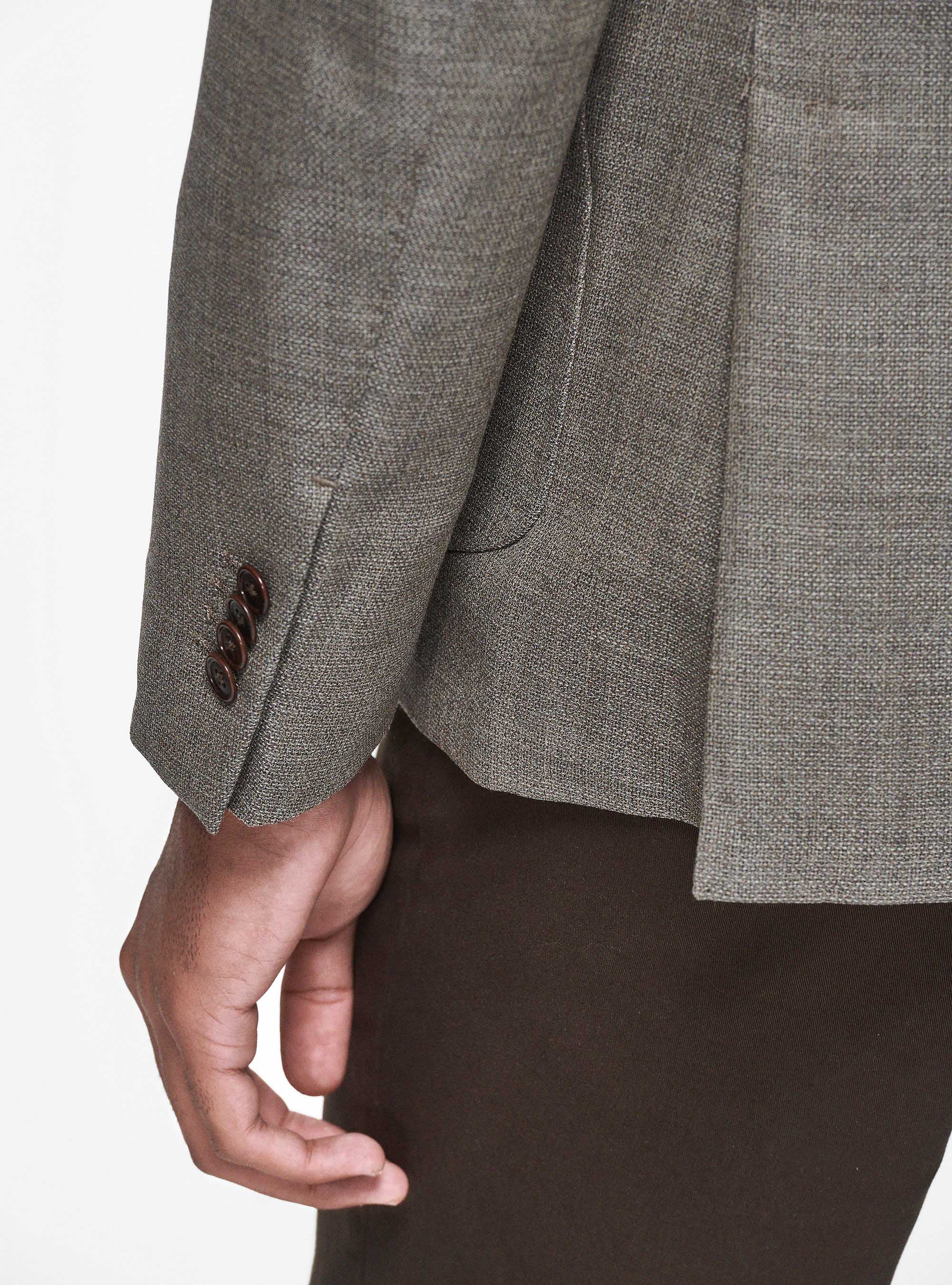 Micro-textured wool blazer, MUD