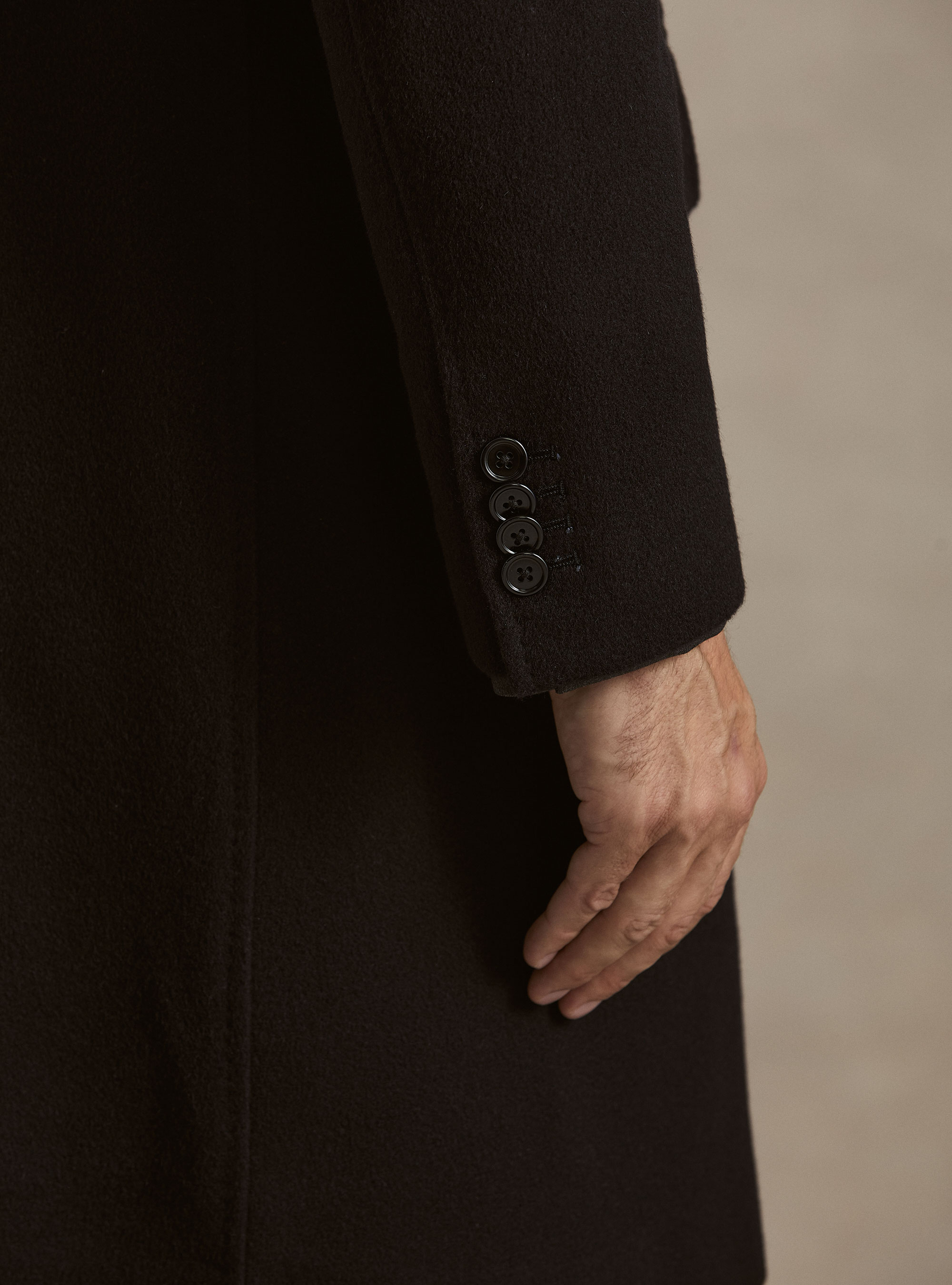 Double-breasted cashmere coat, NAVY BLUE