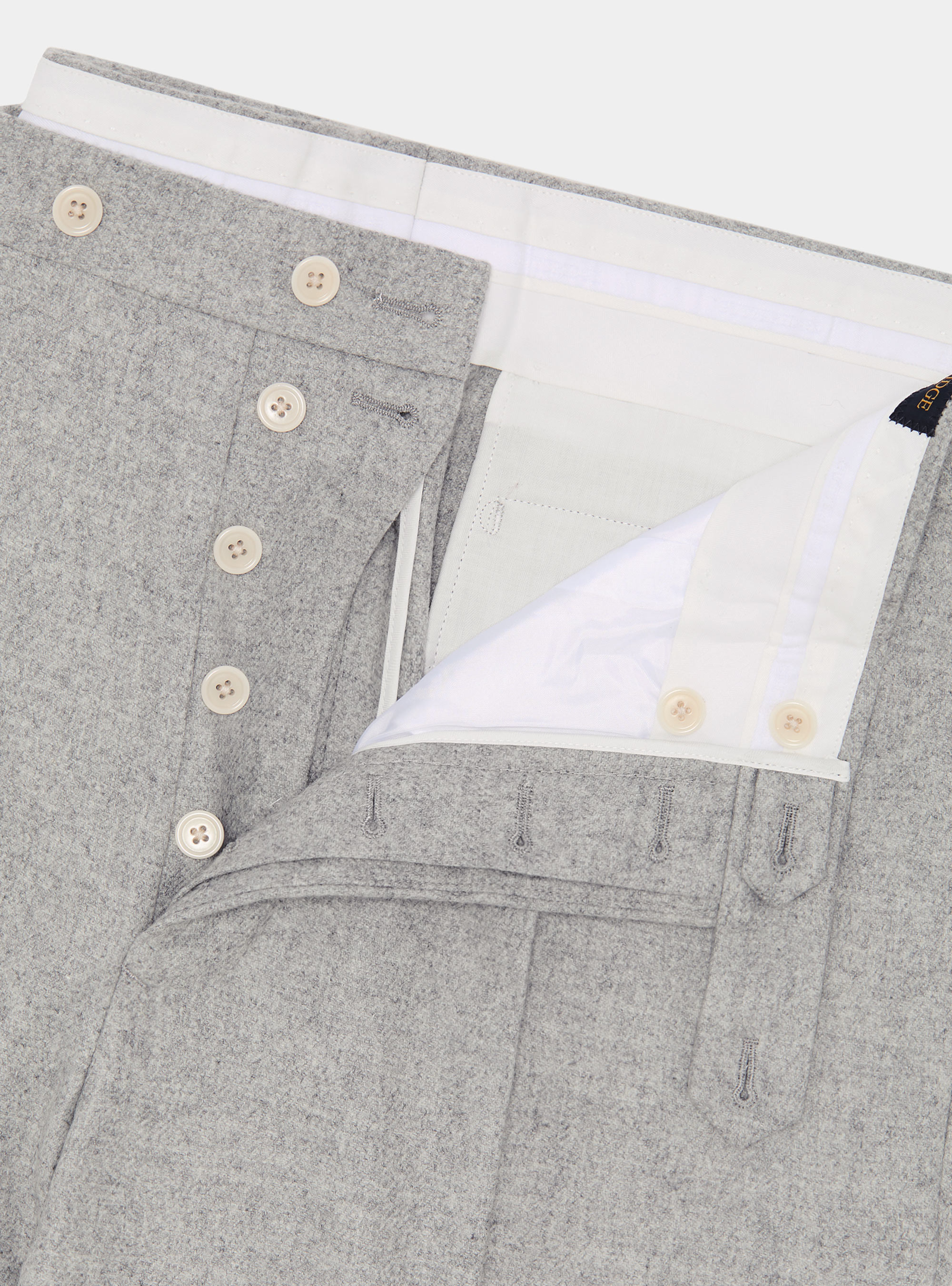 Pantaloni con pince in flanella, GRIGIO CHIARO MELANGE