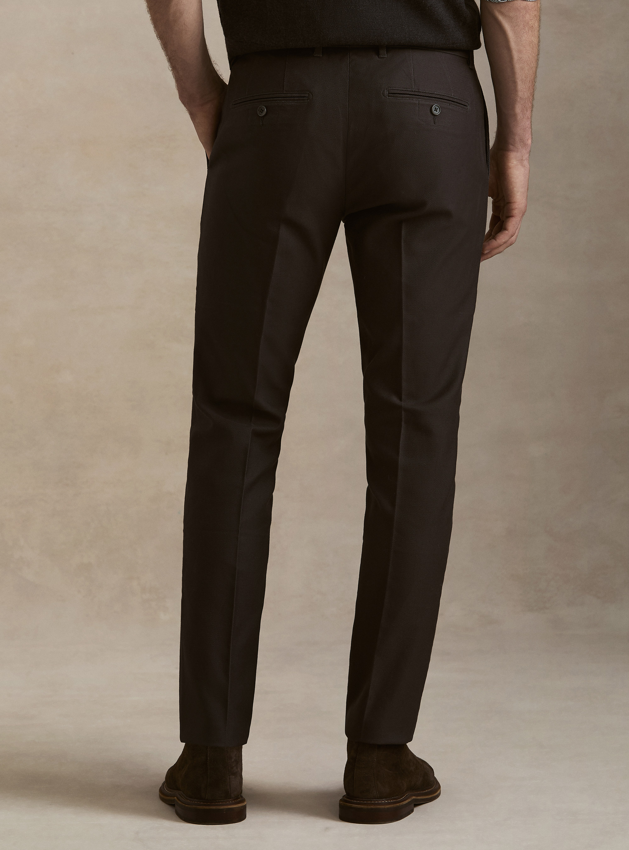 Textured cotton chino trousers, ASFALTO 0112C