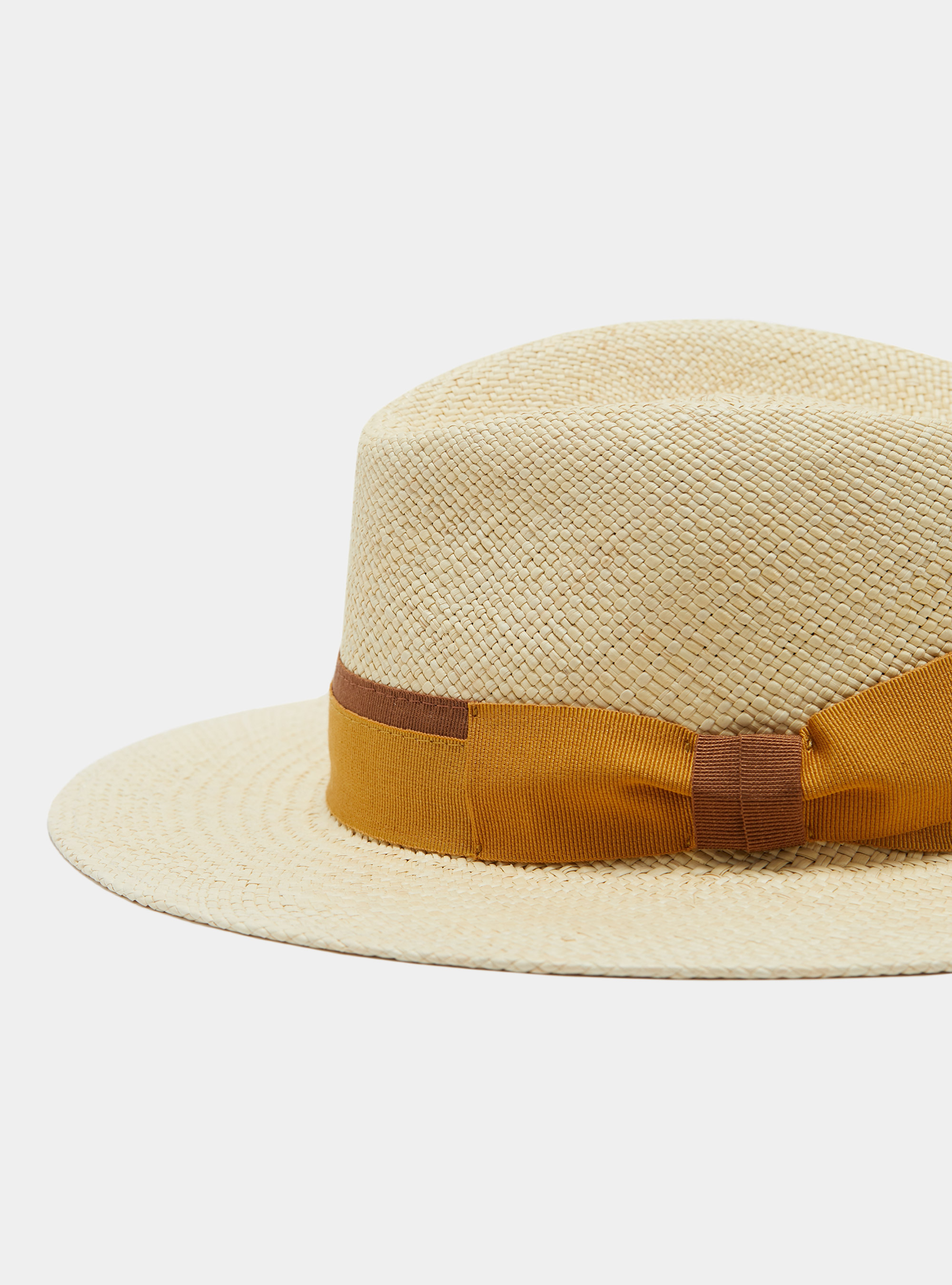 Cappello panama con fascia, ECRU/SENAPE ES01