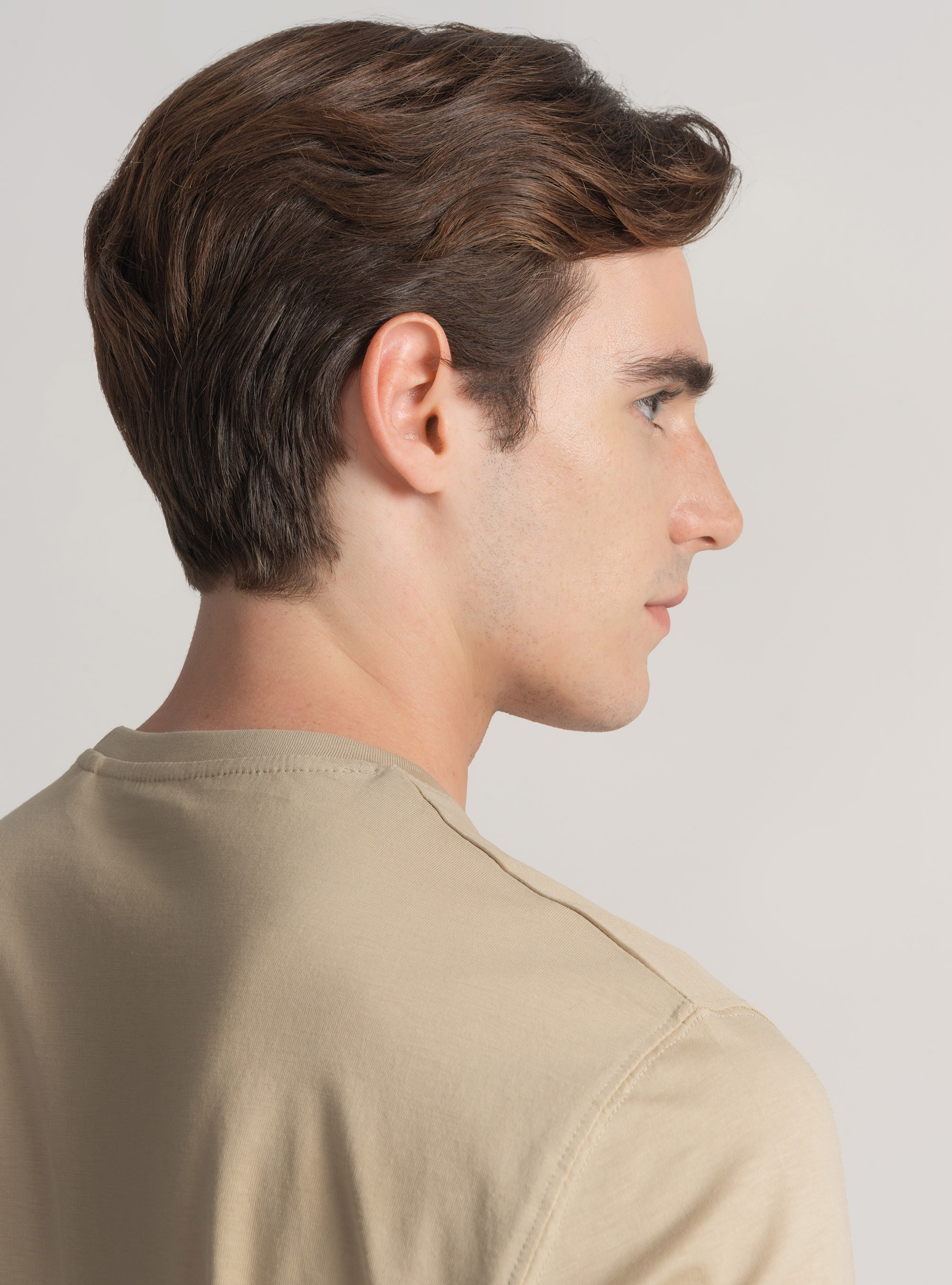 T-shirt in cotone supima mezza manica, SABBIA