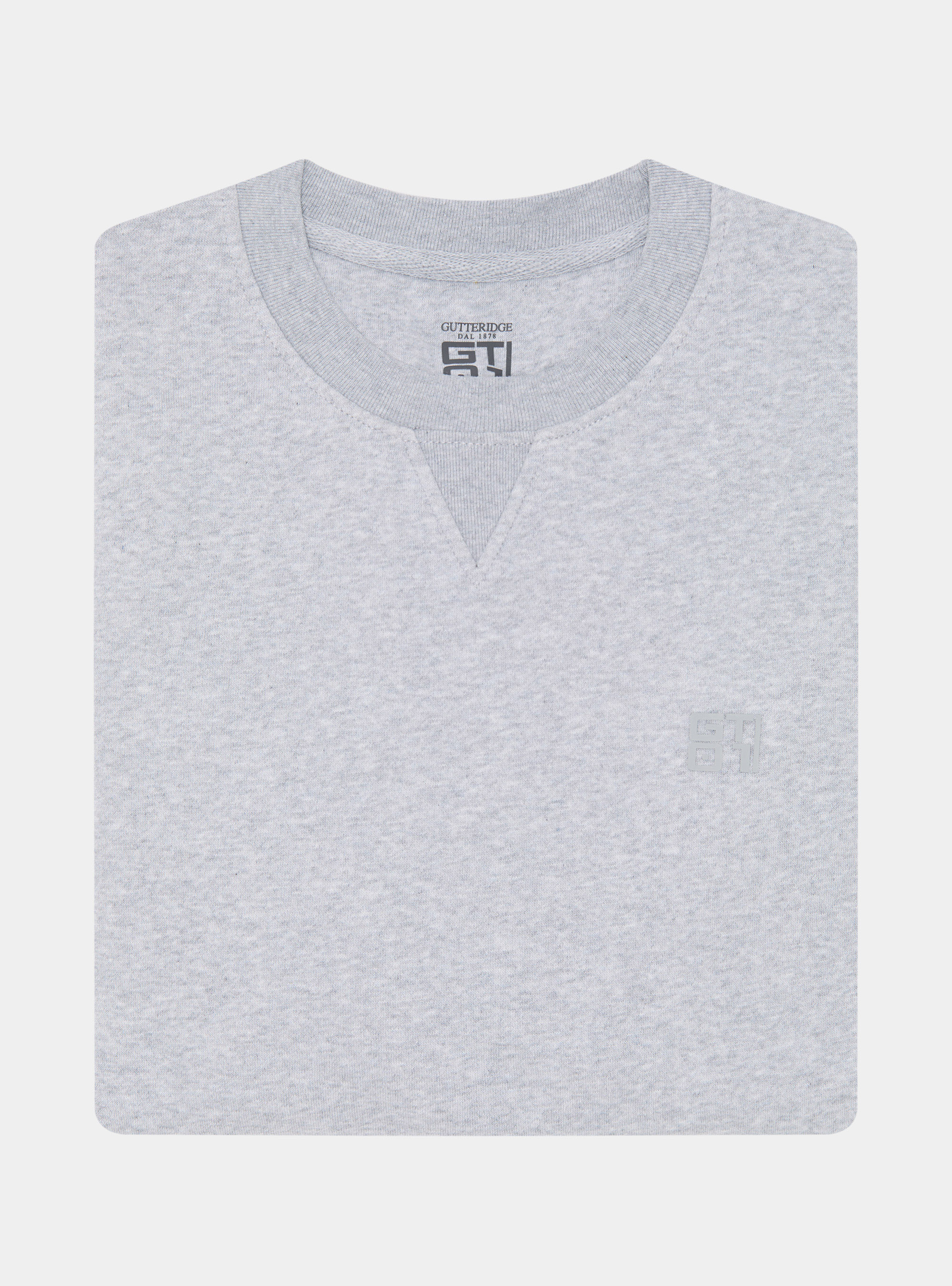 Felpa girocollo con logo gommato GT01, GRIGIO MELANGE 0151C