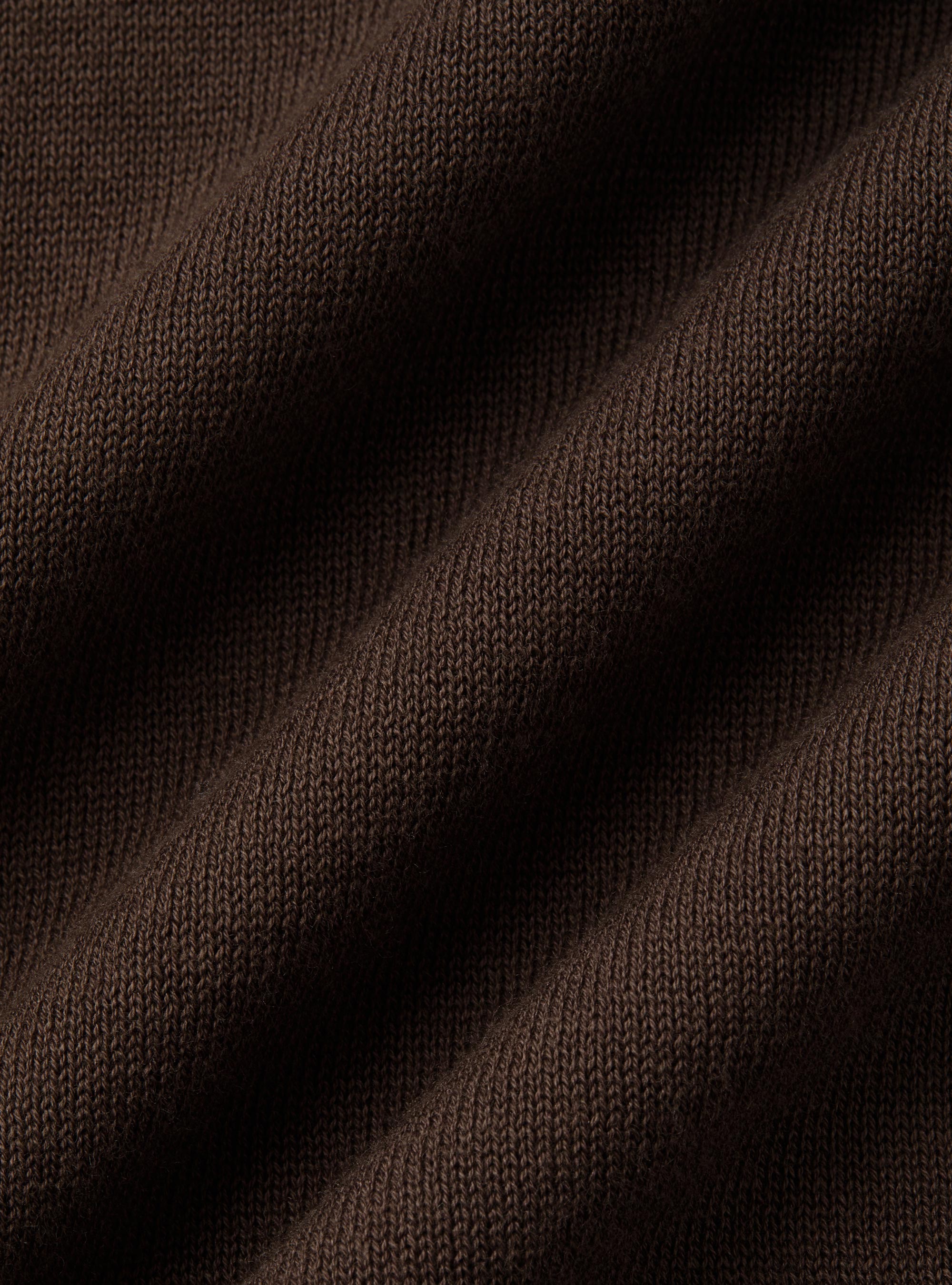 Polo tricot&eacute; sans boutons en coton extra-fin, MARRON