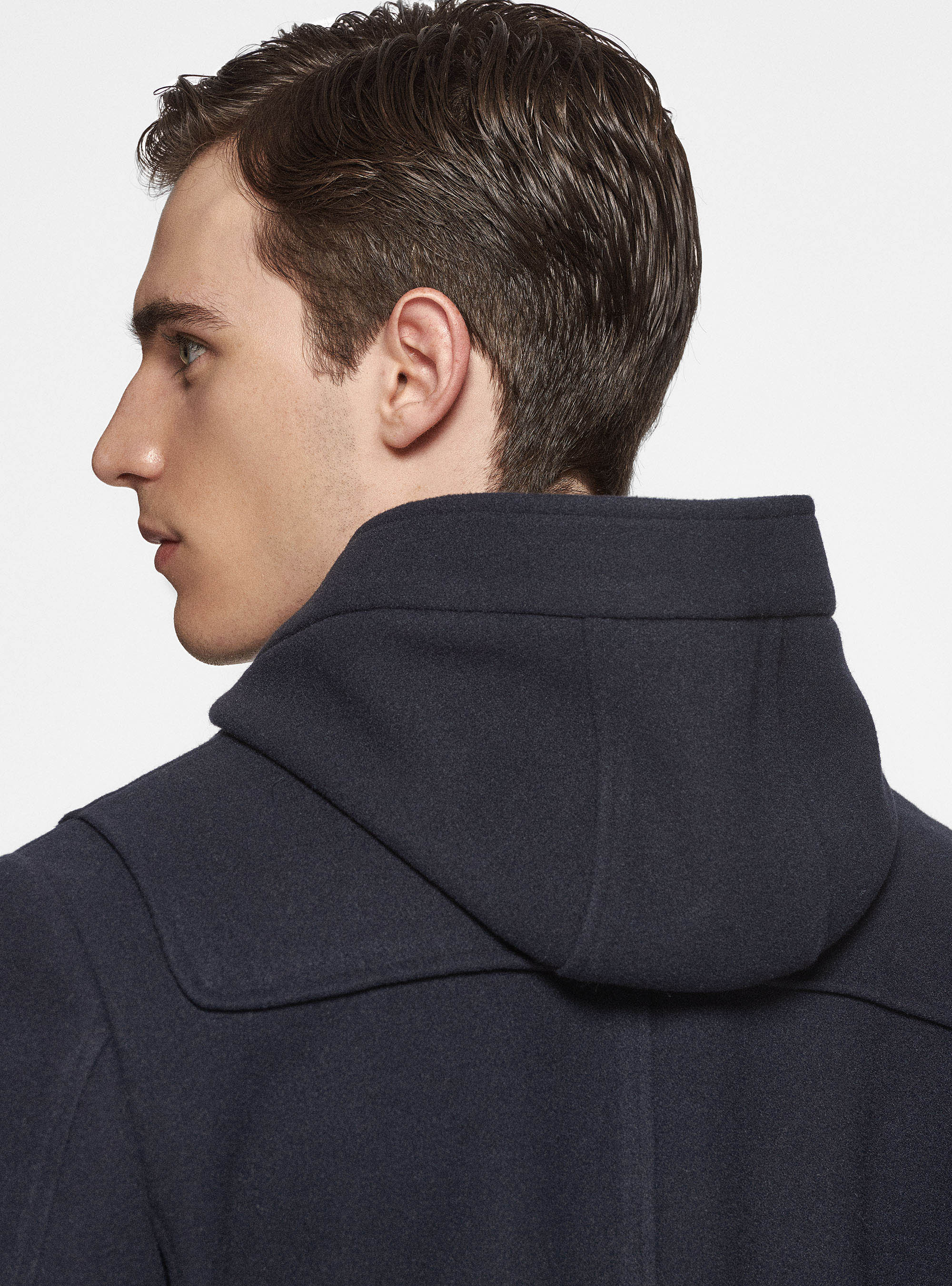 Montgomery in panno con cappuccio, BLU NAVY