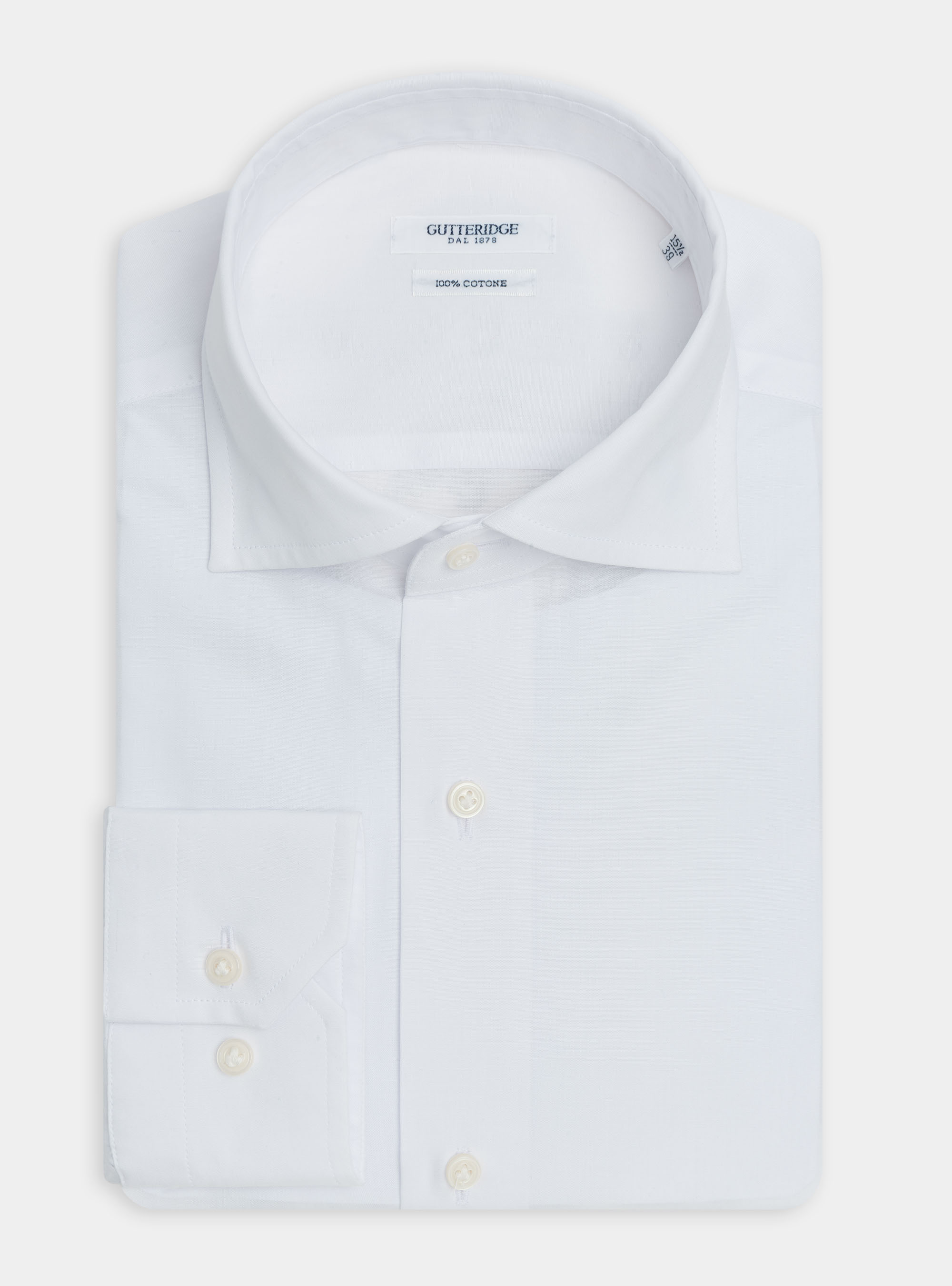 Camisa slim fit fil a fil de algod&oacute;n, BLANCO