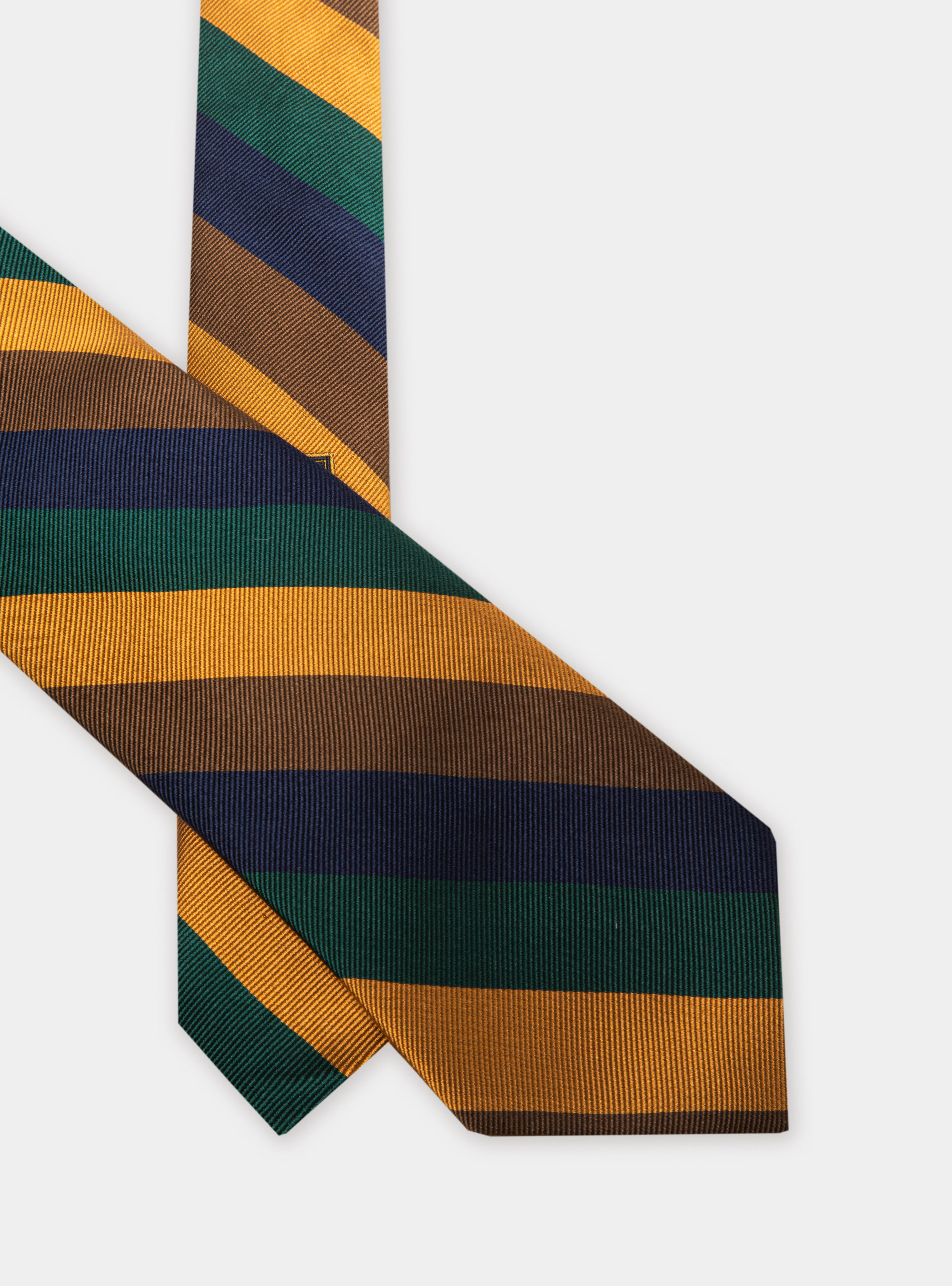 Striped silk tie, BROWN