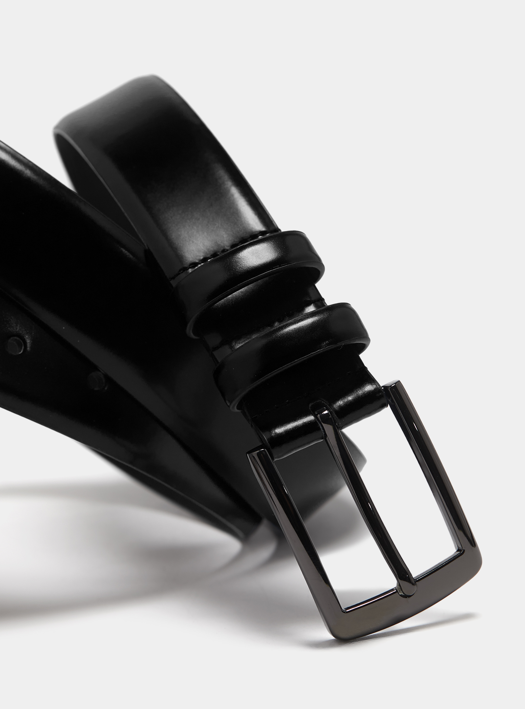 Matt brushed leather belt, BLACK