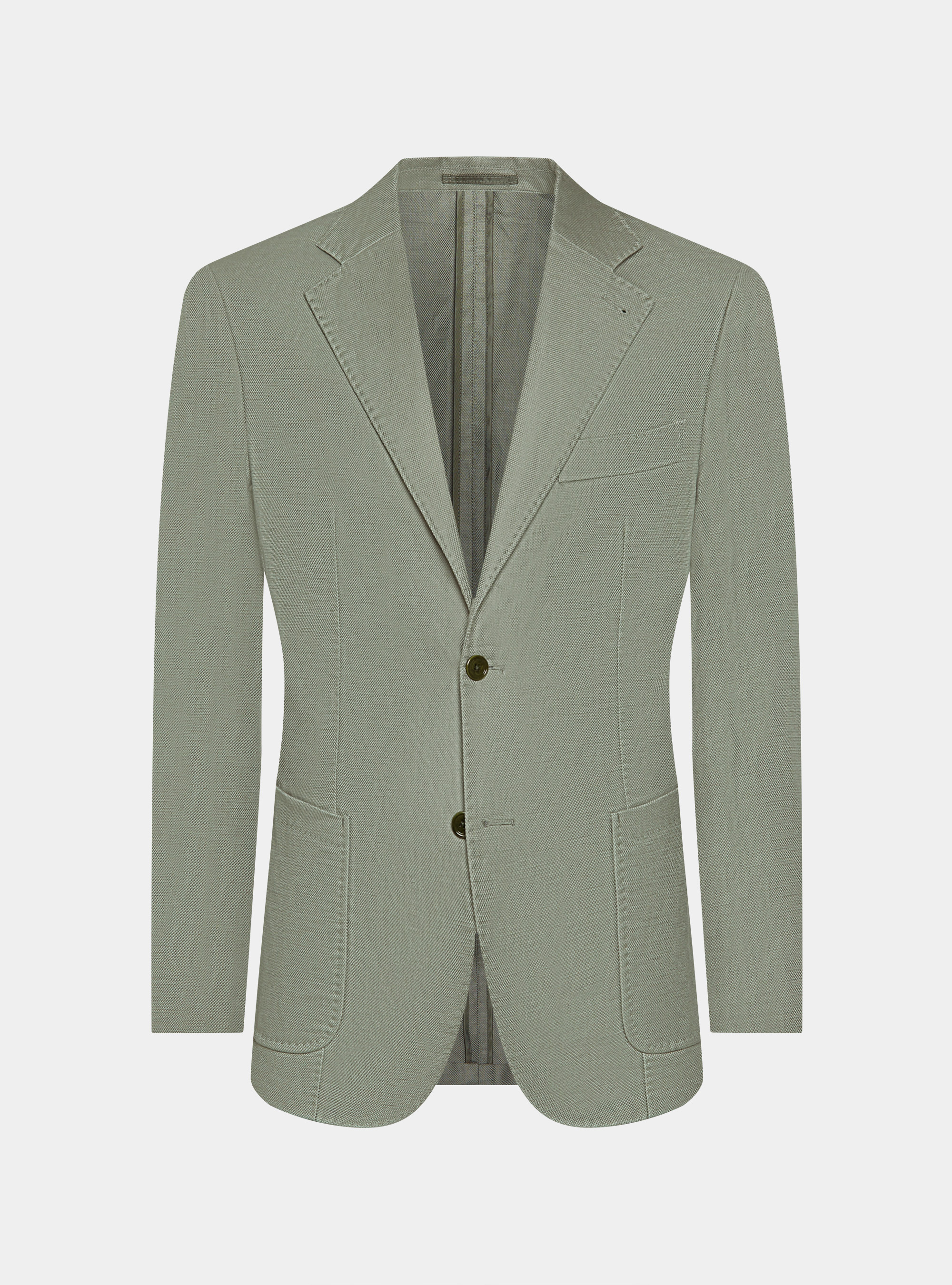 Giacca hopsack in cotone e lino, SALVIA 0602C