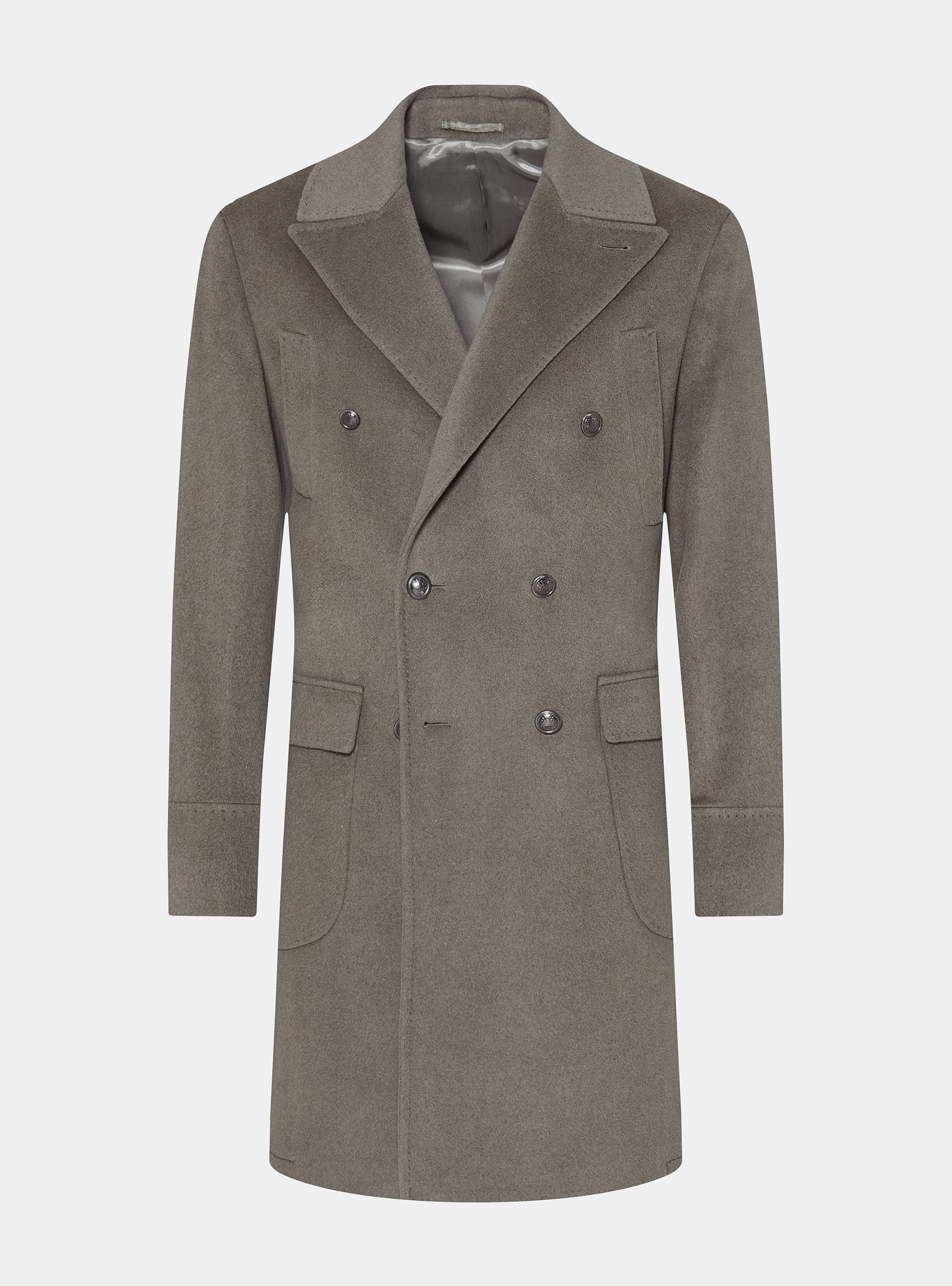 Abrigo con doble botonadura de lana de cachemira, SALVIA 0602C