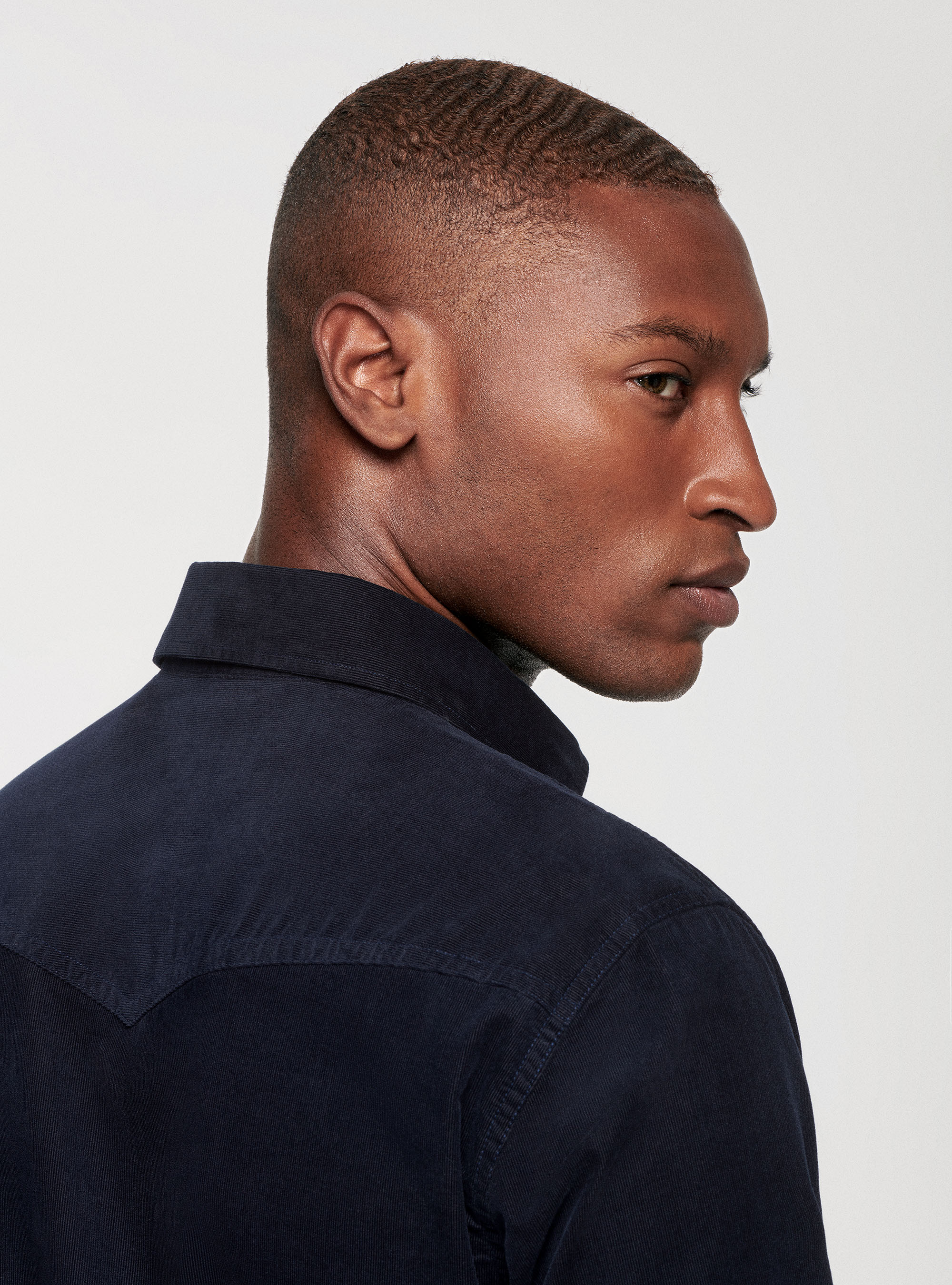 Camicia in velluto con tasche, BLU NAVY