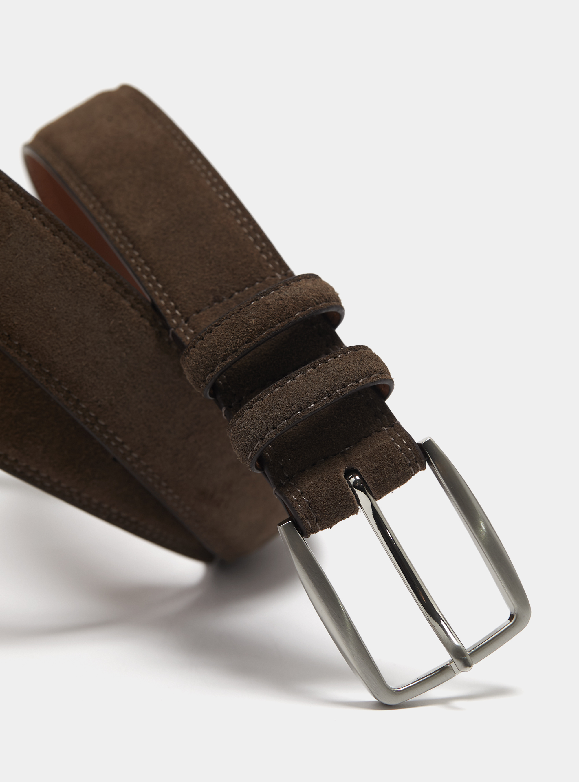Suede belt, BROWN