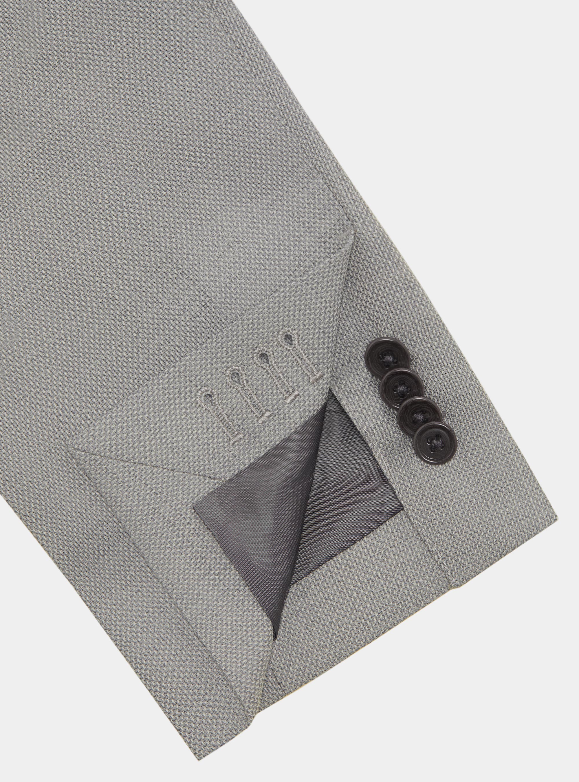 Micro-textured pure wool blazer, GREY