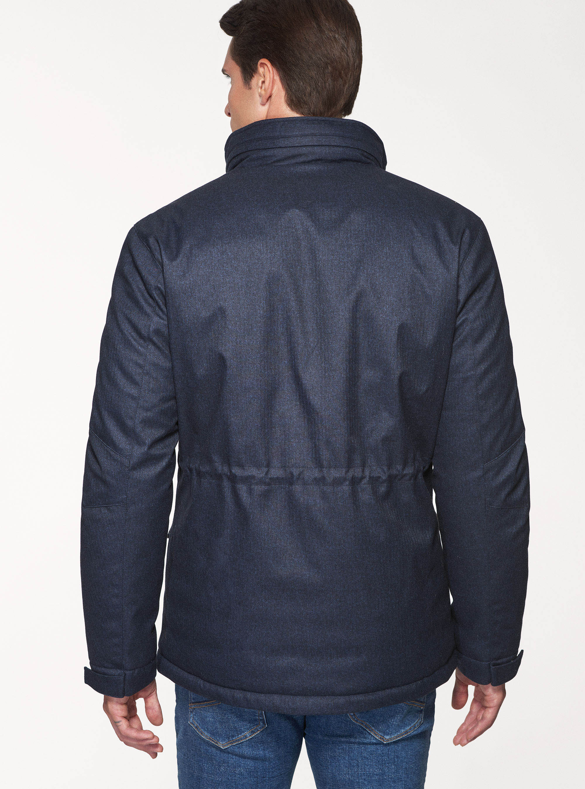Field jacket in tessuto tecnico con pettorina, BLU NAVY