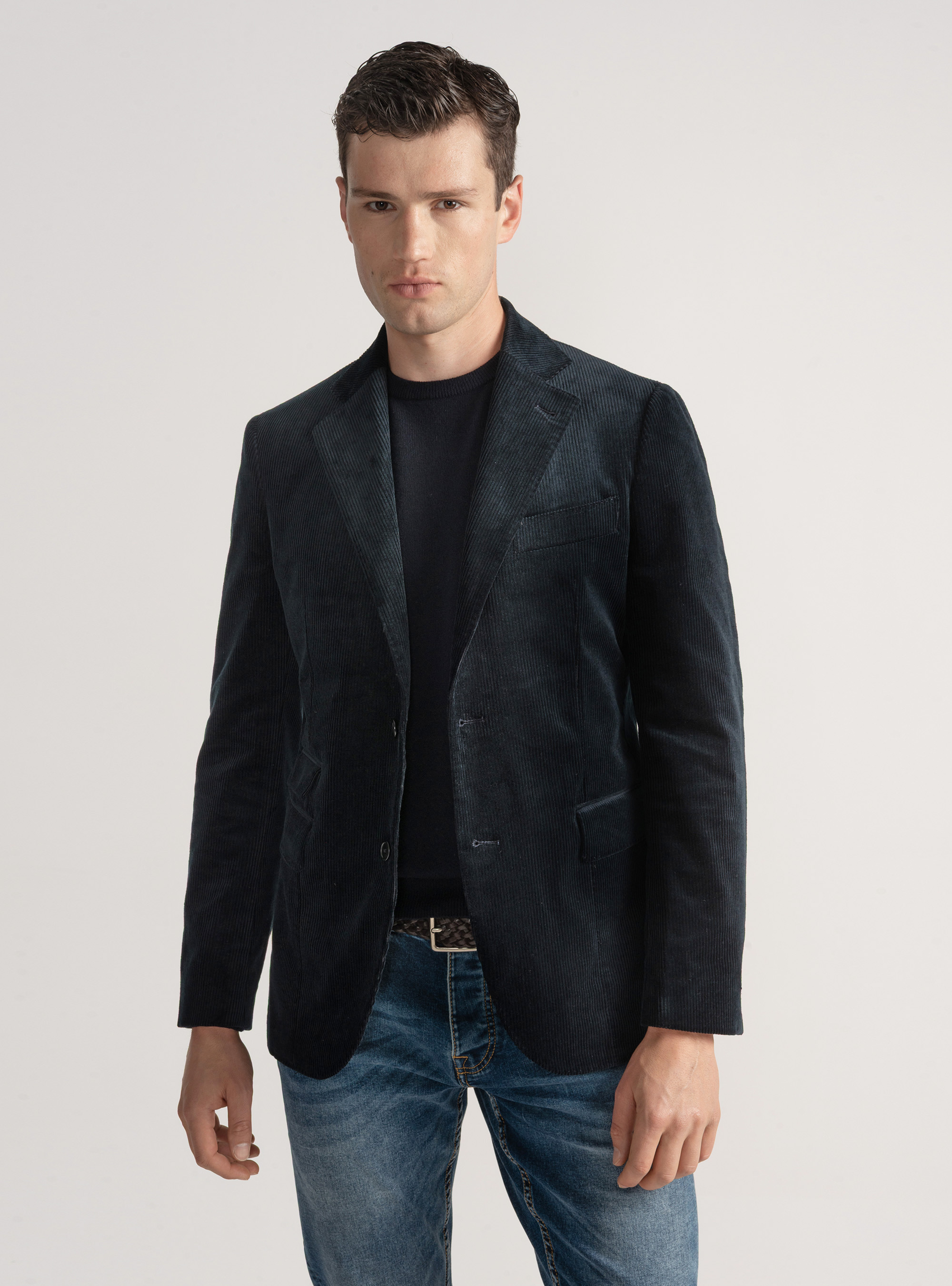 Duca Visconti di Modrone corduroy blazer, NAVY BLUE