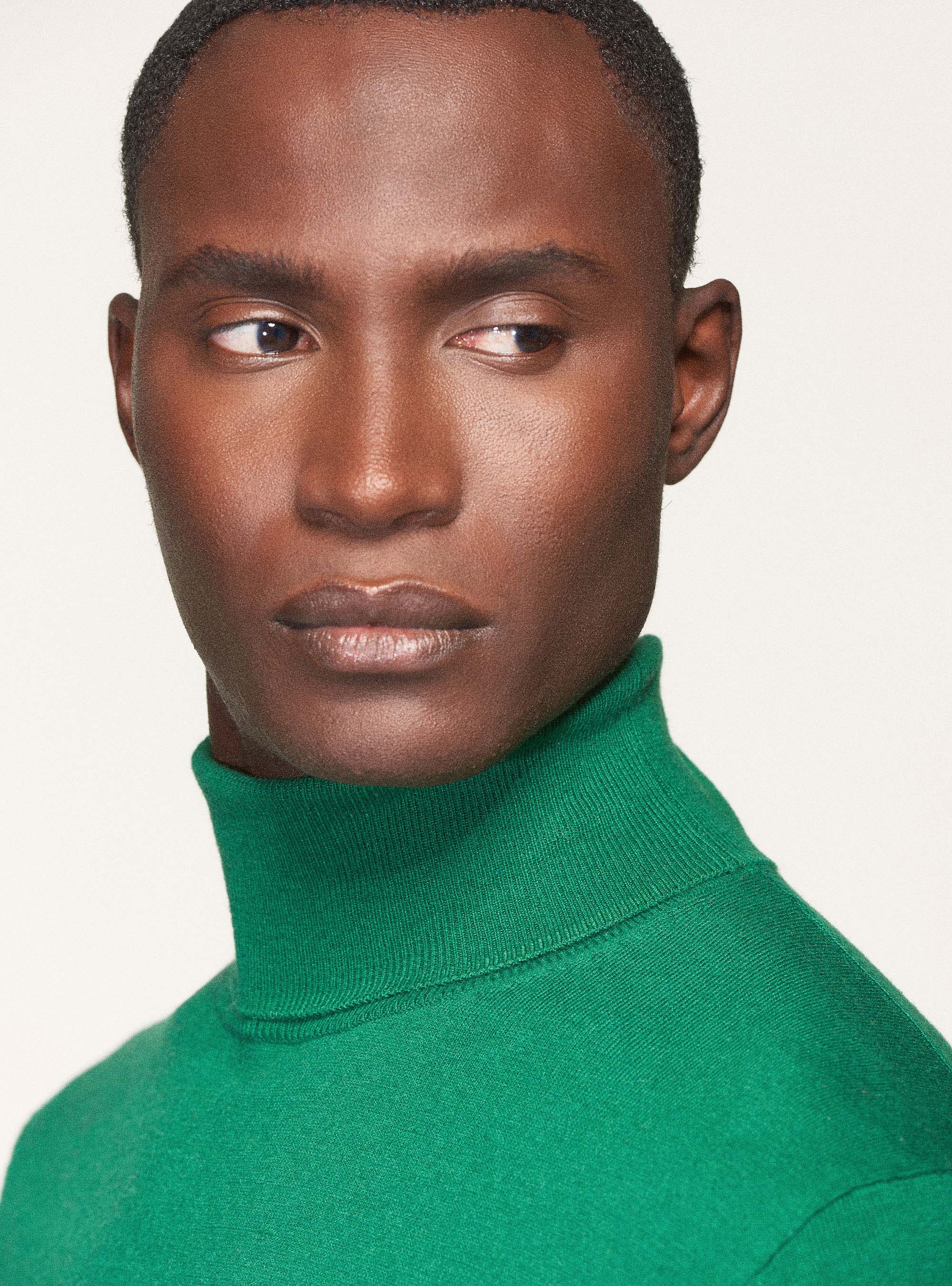 Dolcevita in cotone seta e cashmere, OLIVA