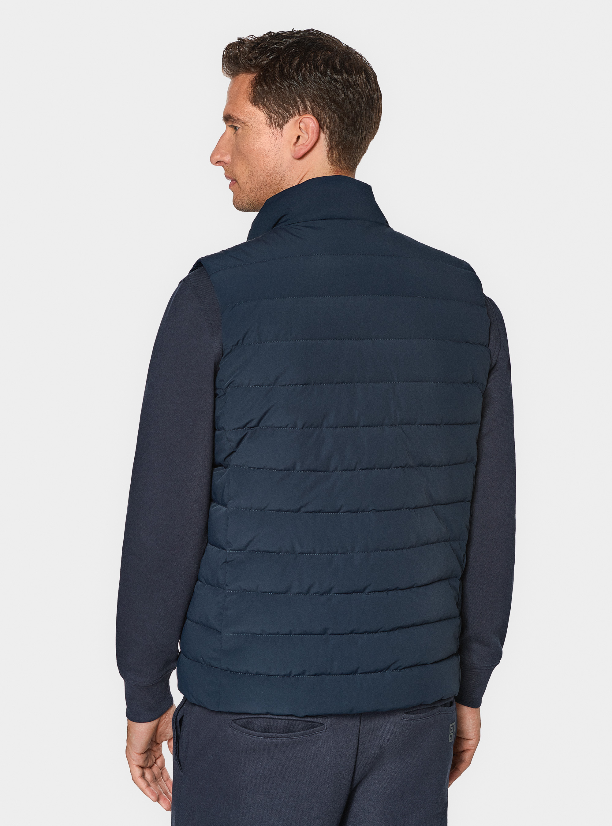 Quilted sleeveless, NAVY BLUE