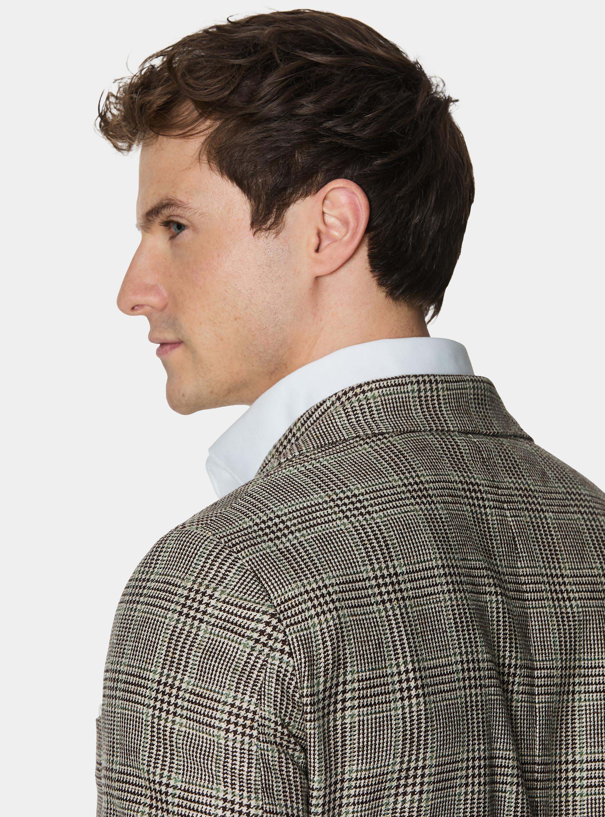 Giacca fantasia in pura seta, FANGO