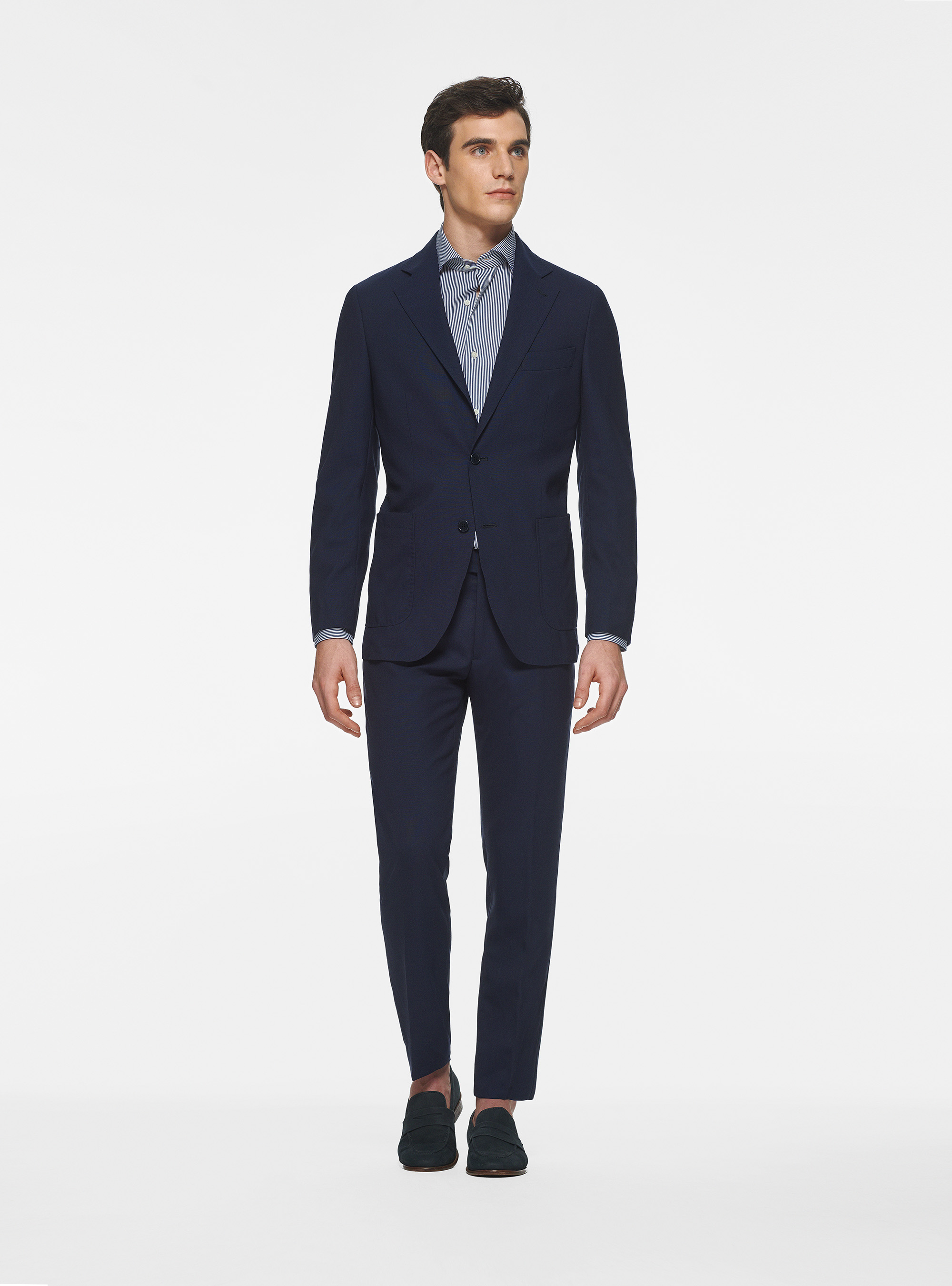 Pantaloni travel in pura lana Cerruti, BLU NAVY