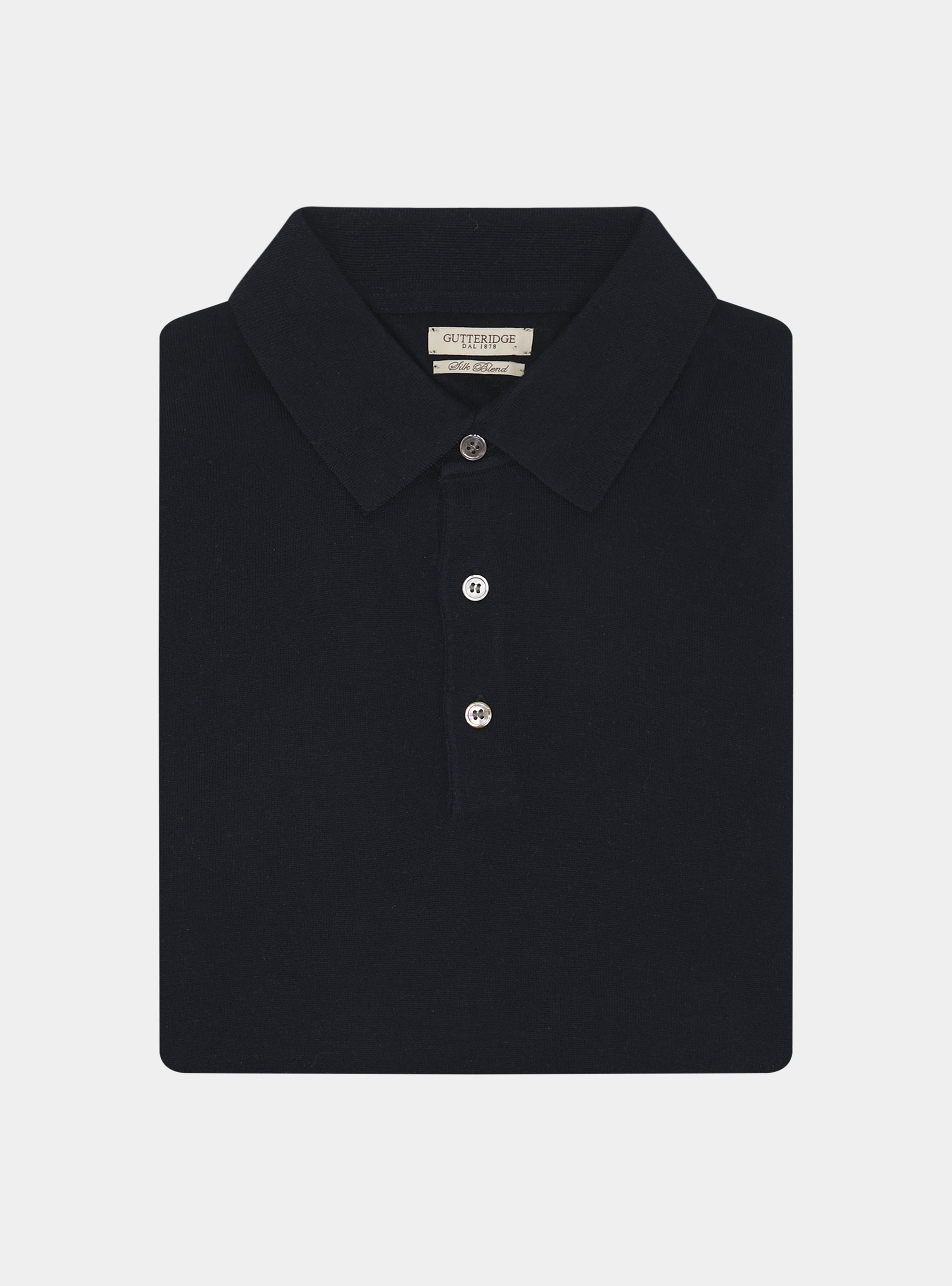 Polo in maglia seta e cotone, BLU NAVY