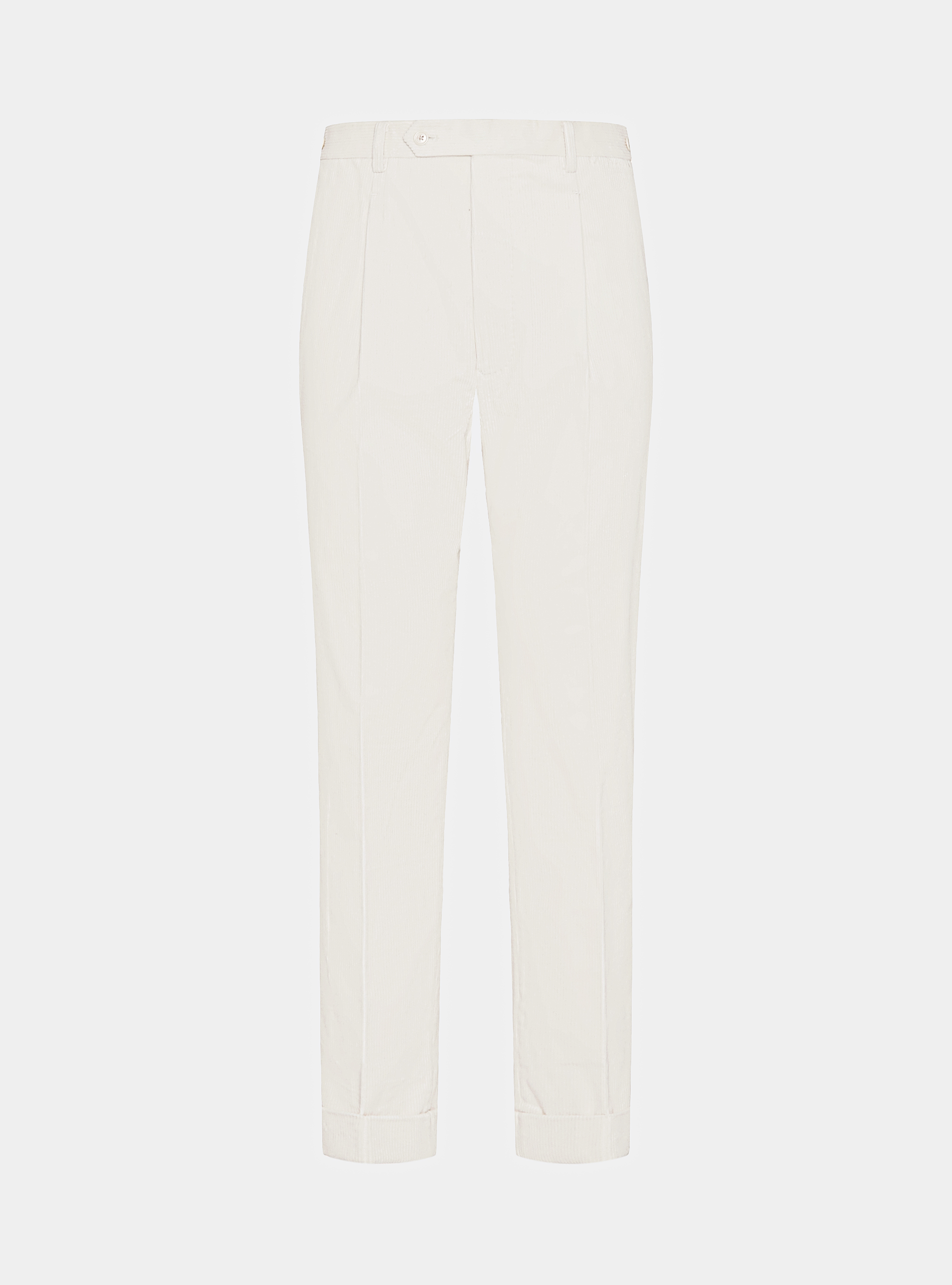 Pantaloni con pince in velluto stretch Duca Visconti di Modrone, BIANCO