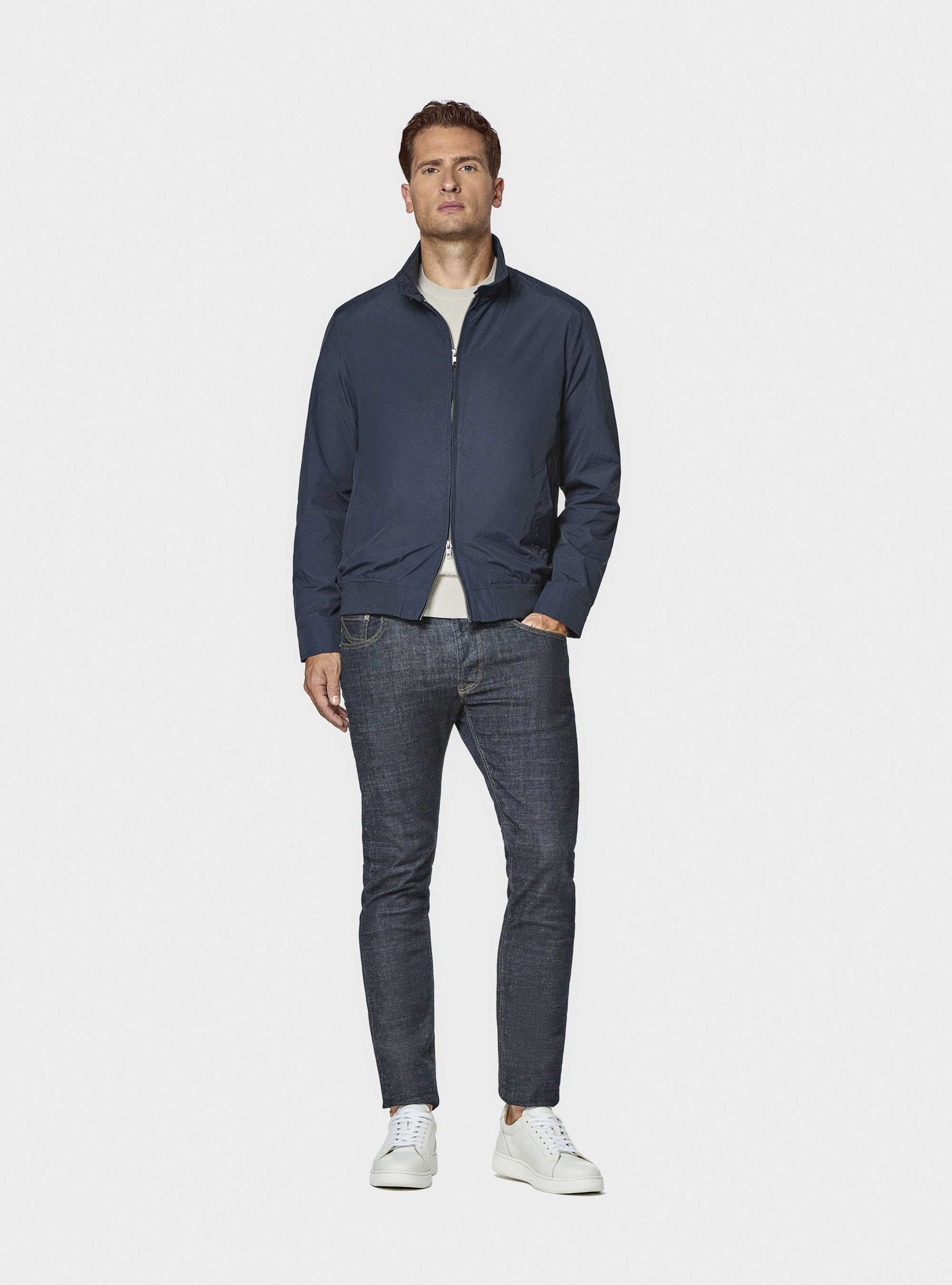 Bomber in tessuto tecnico, BLU NAVY