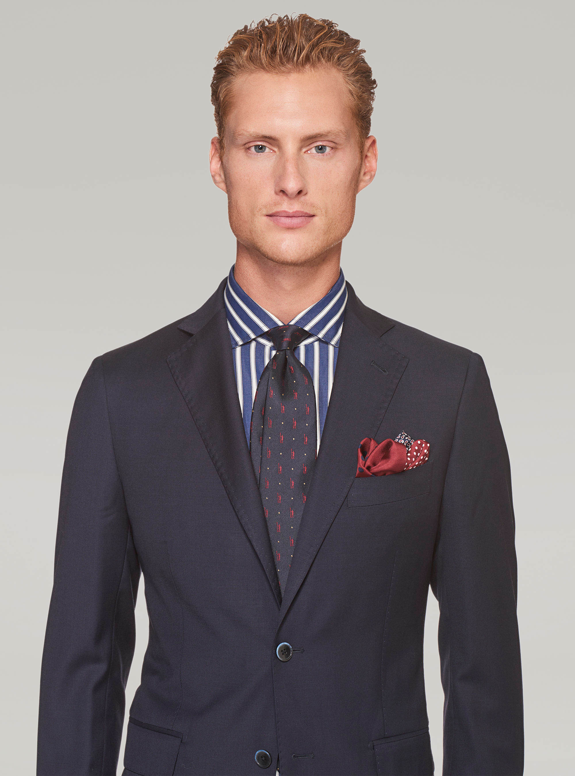 Wool suit, NAVY BLUE