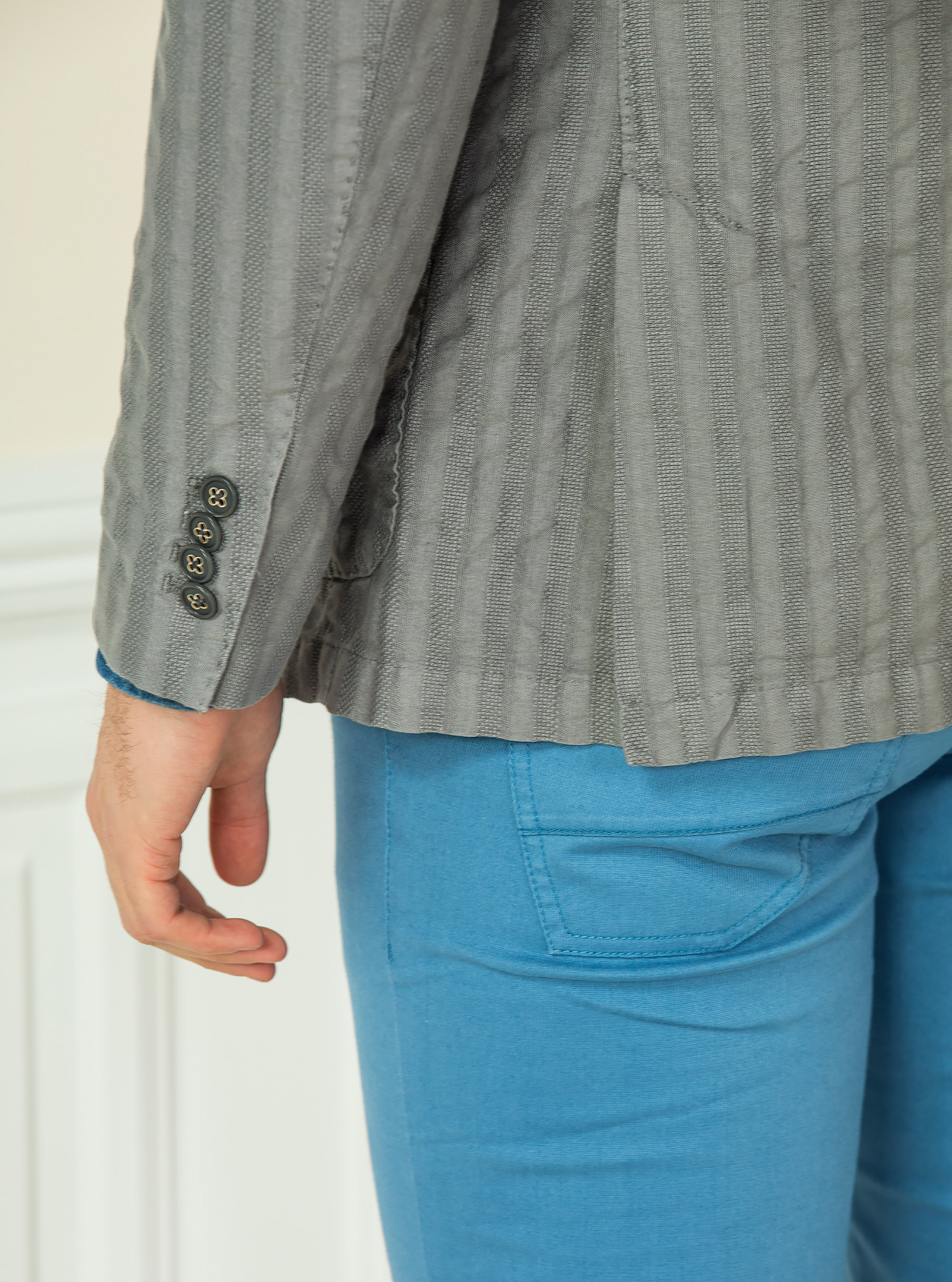 Giacca a banda larga operata 2 bottoni, GREY